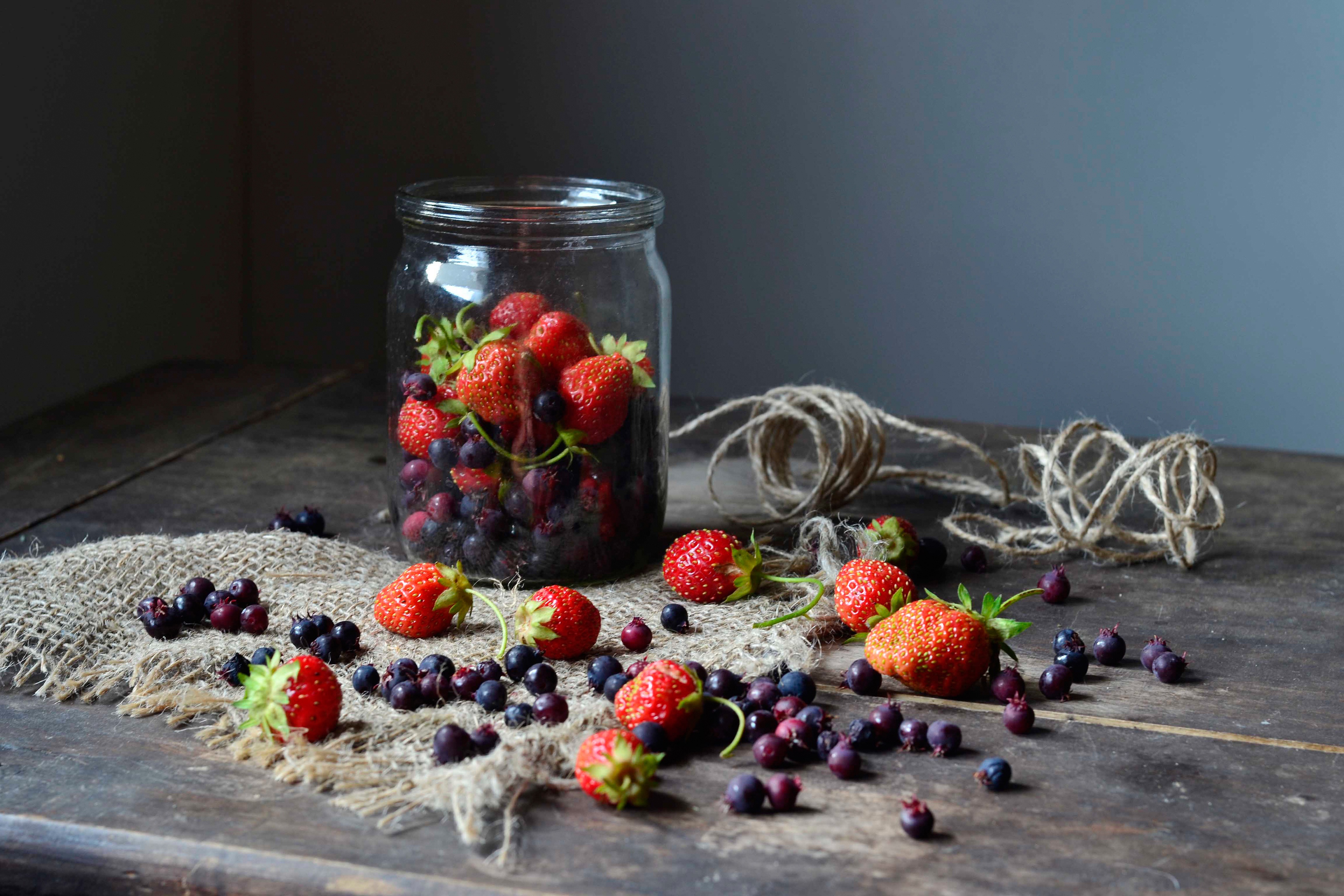 Berry Blueberry Fruit Still Life Strawberry 4000x2667