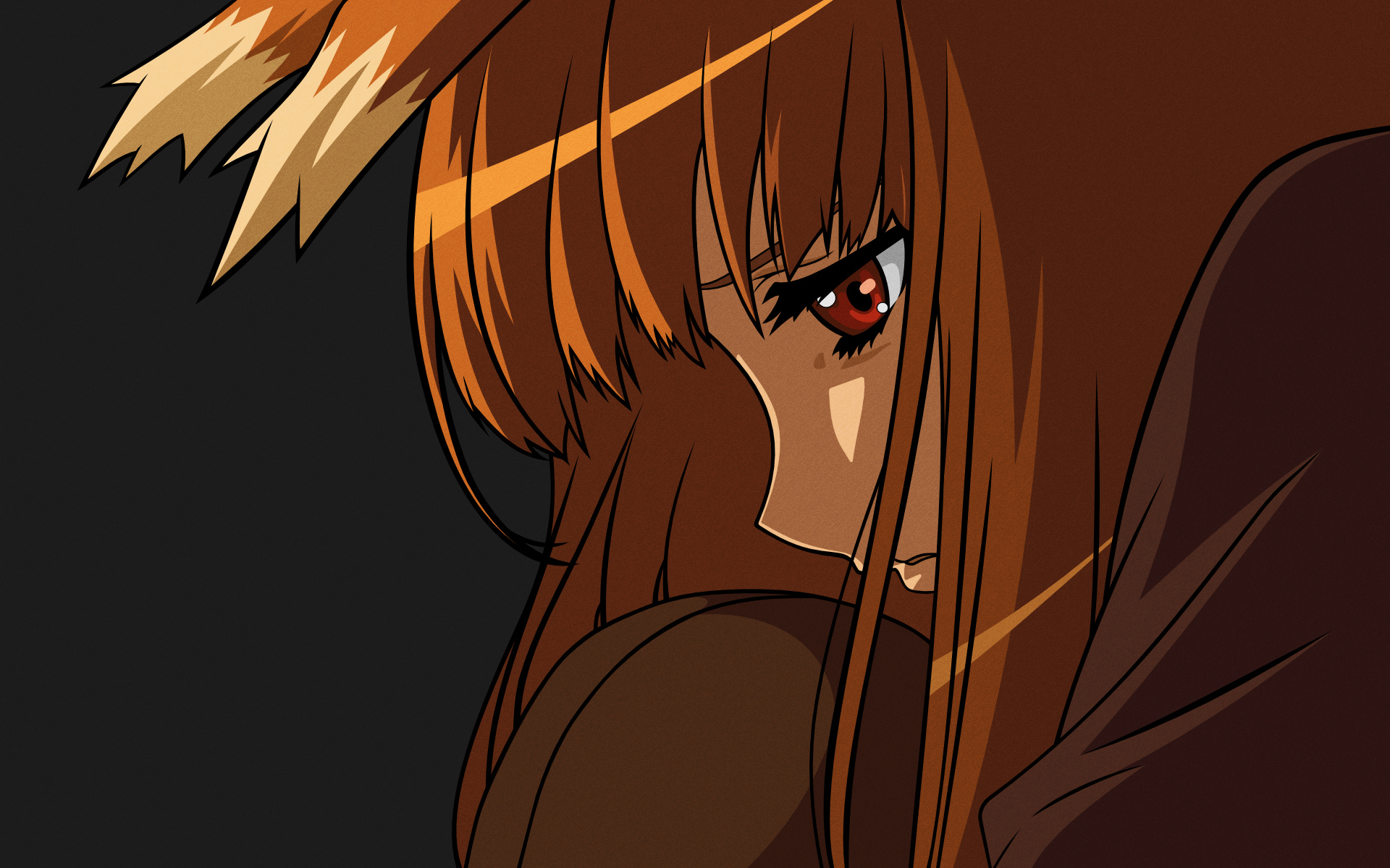 Animal Ears Brown Hair Girl Holo Spice Amp Wolf Red Eyes Sad Spice And Wolf 1920x1200