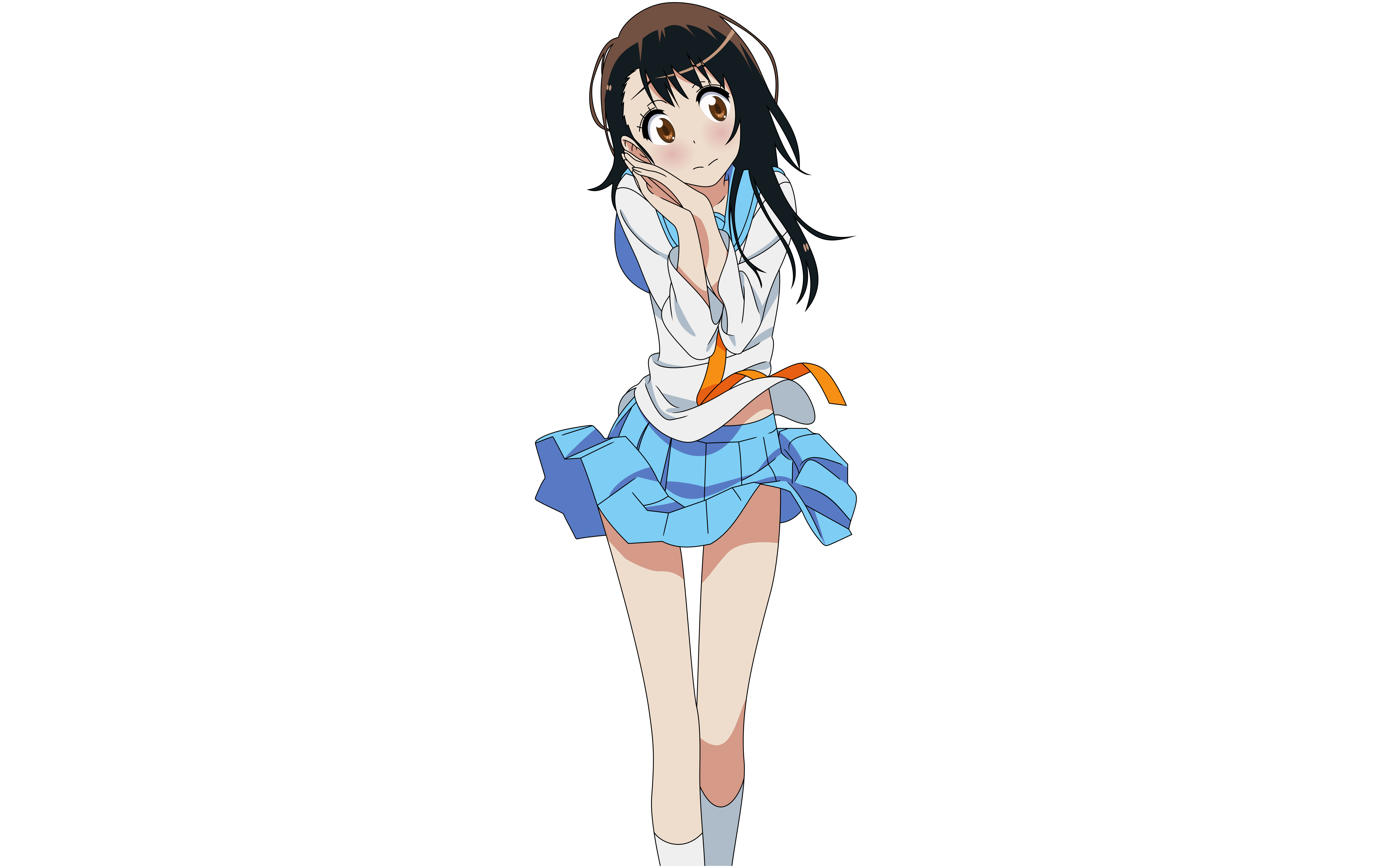 Brown Eyes Brown Hair Girl Kosaki Onodera School Uniform Short Hair Skirt 8000x5000