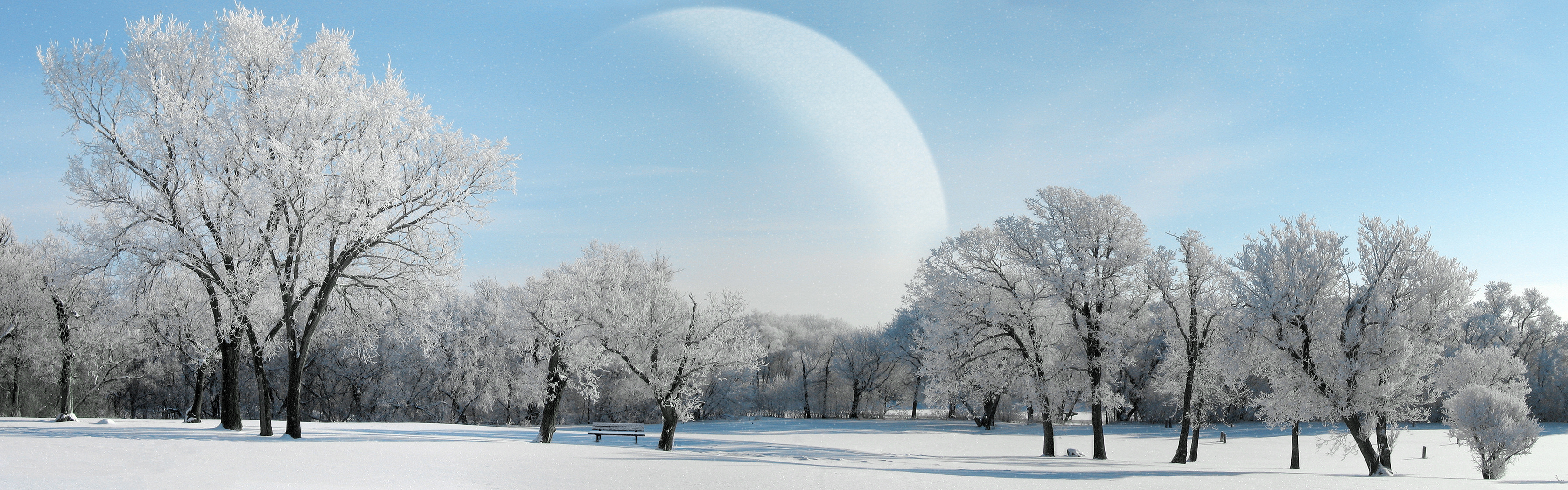 Landscape Planet Snow Winter 3360x1050