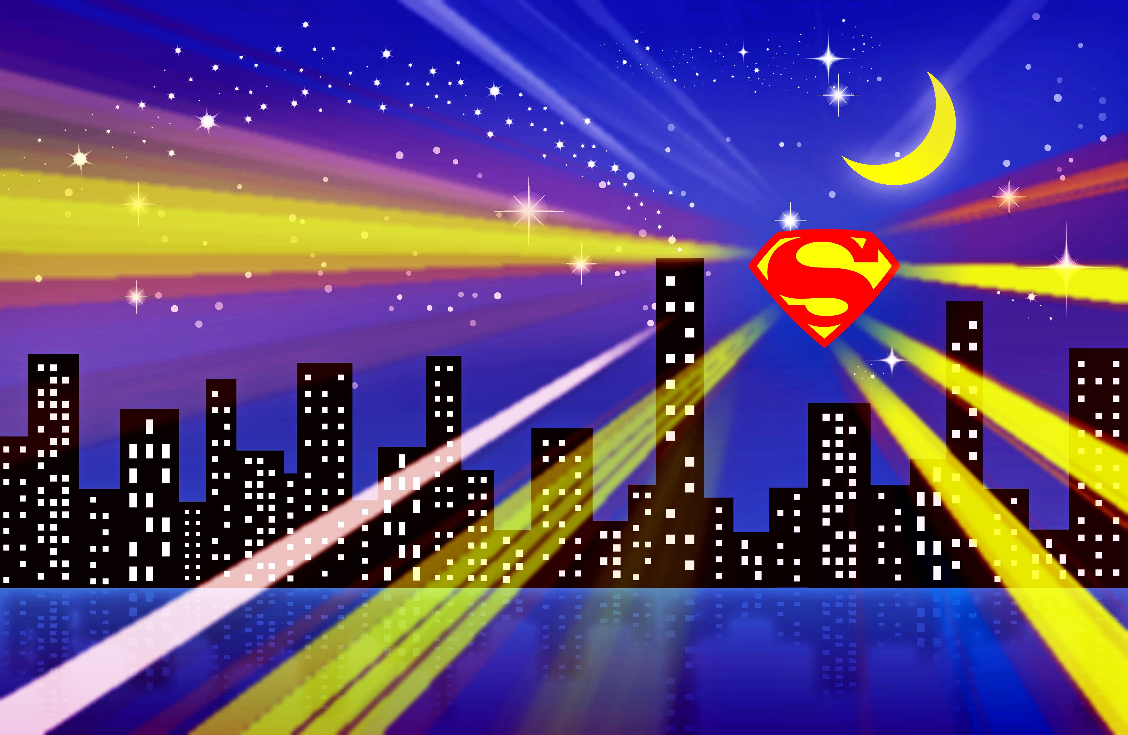 Artistic City Superman Logo 3840x2504