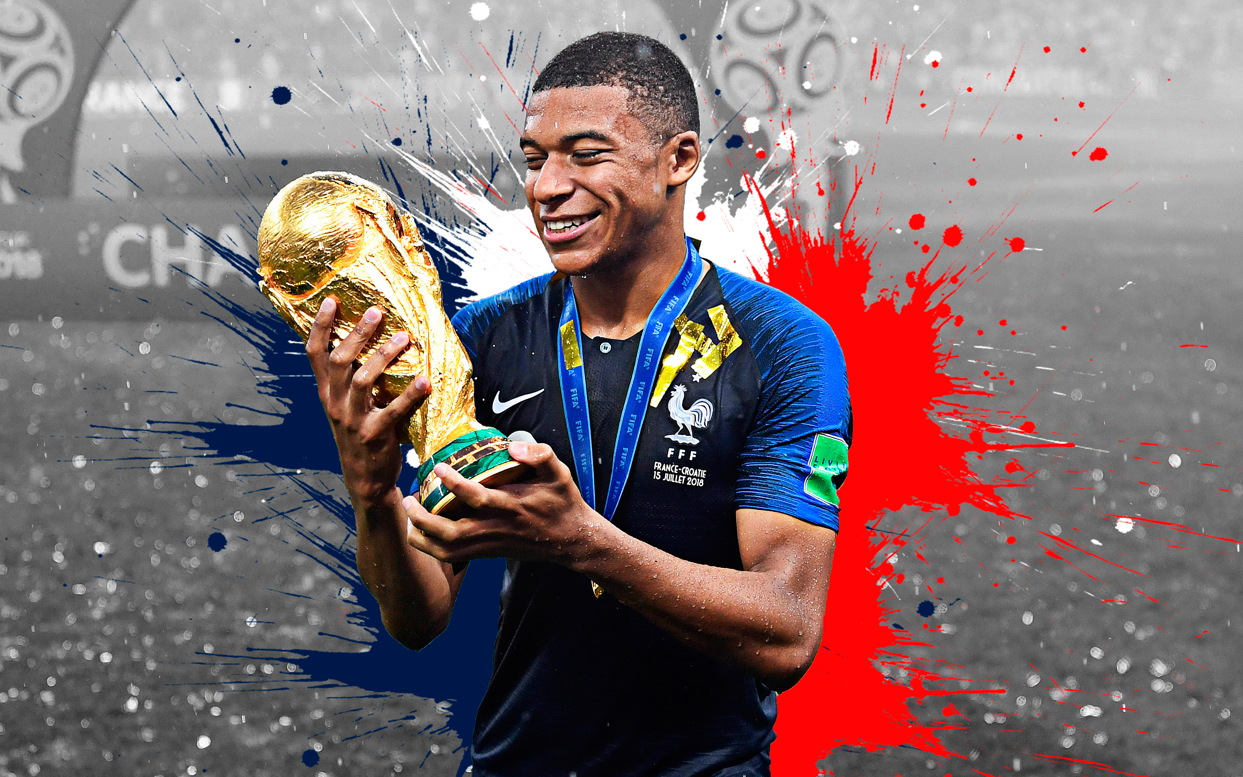 French Kylian Mbappe Soccer World Cup 2018 2560x1600