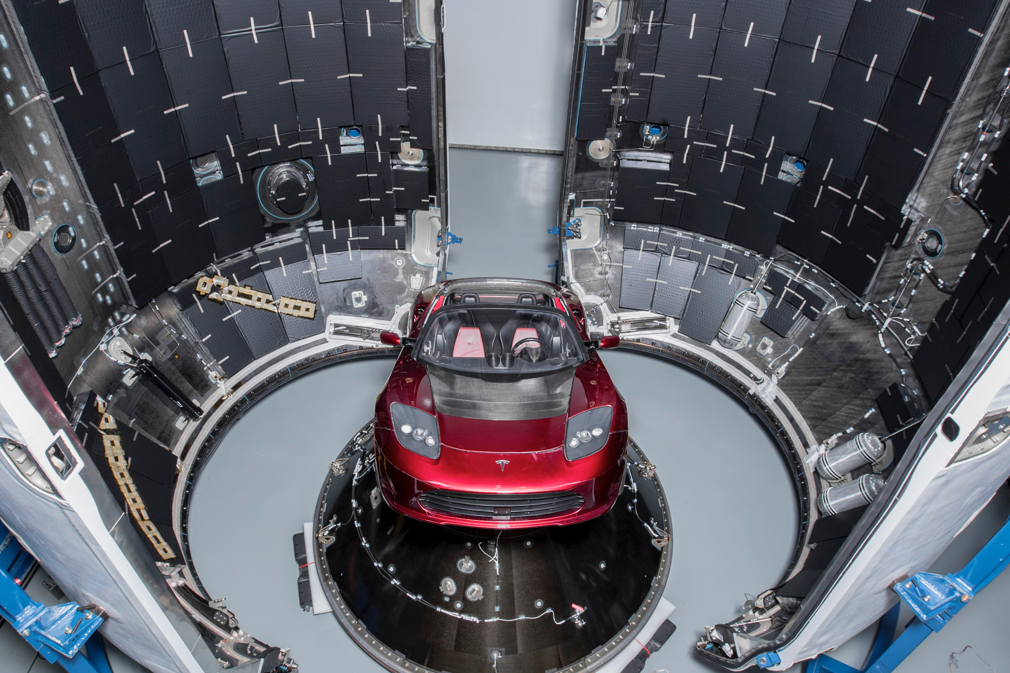 Falcon Heavy Red Car Spacex Tesla Roadster 1983x1322