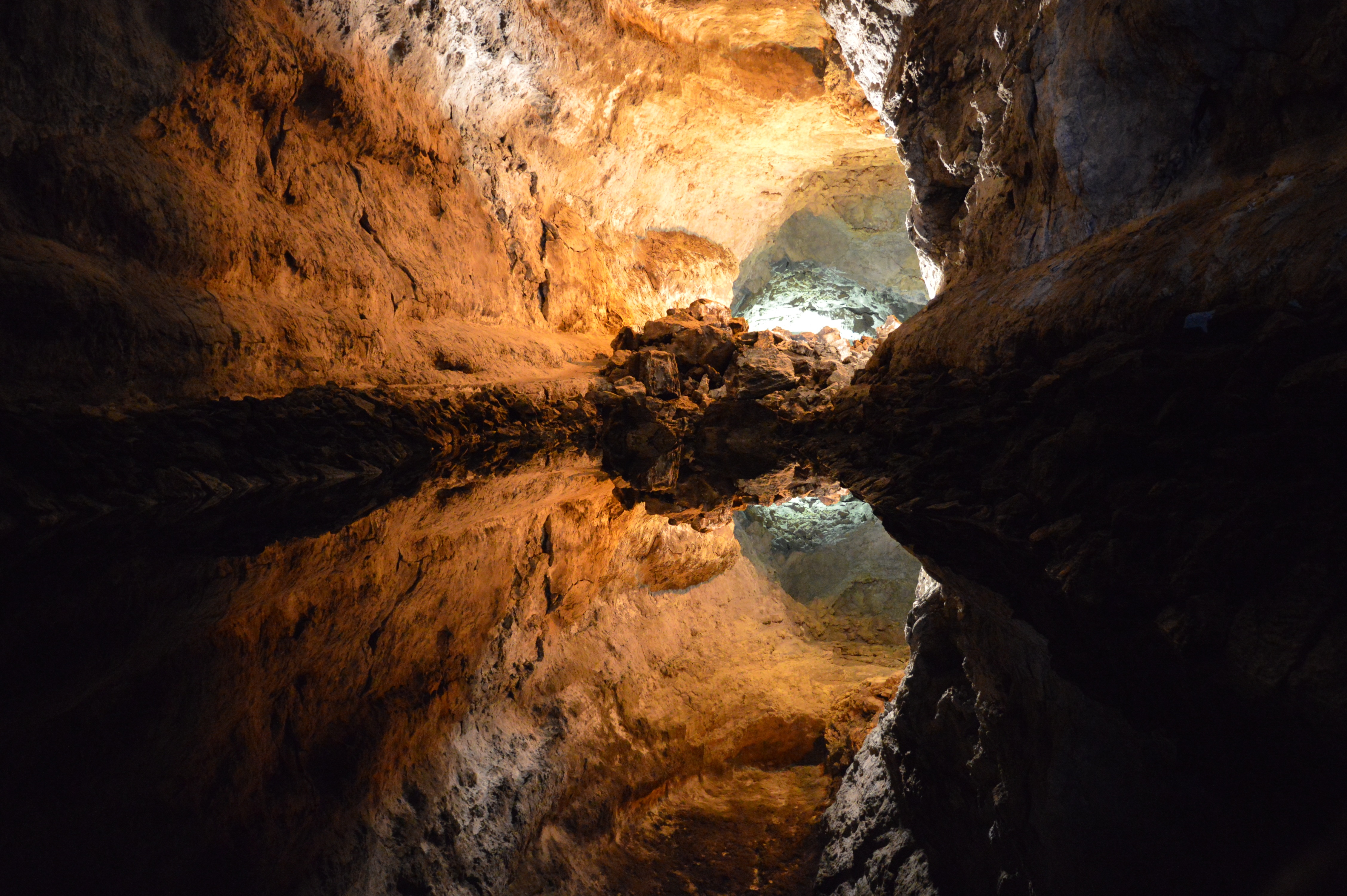 Cave Lanzarote Nature Reflection Spain Water 4512x3000