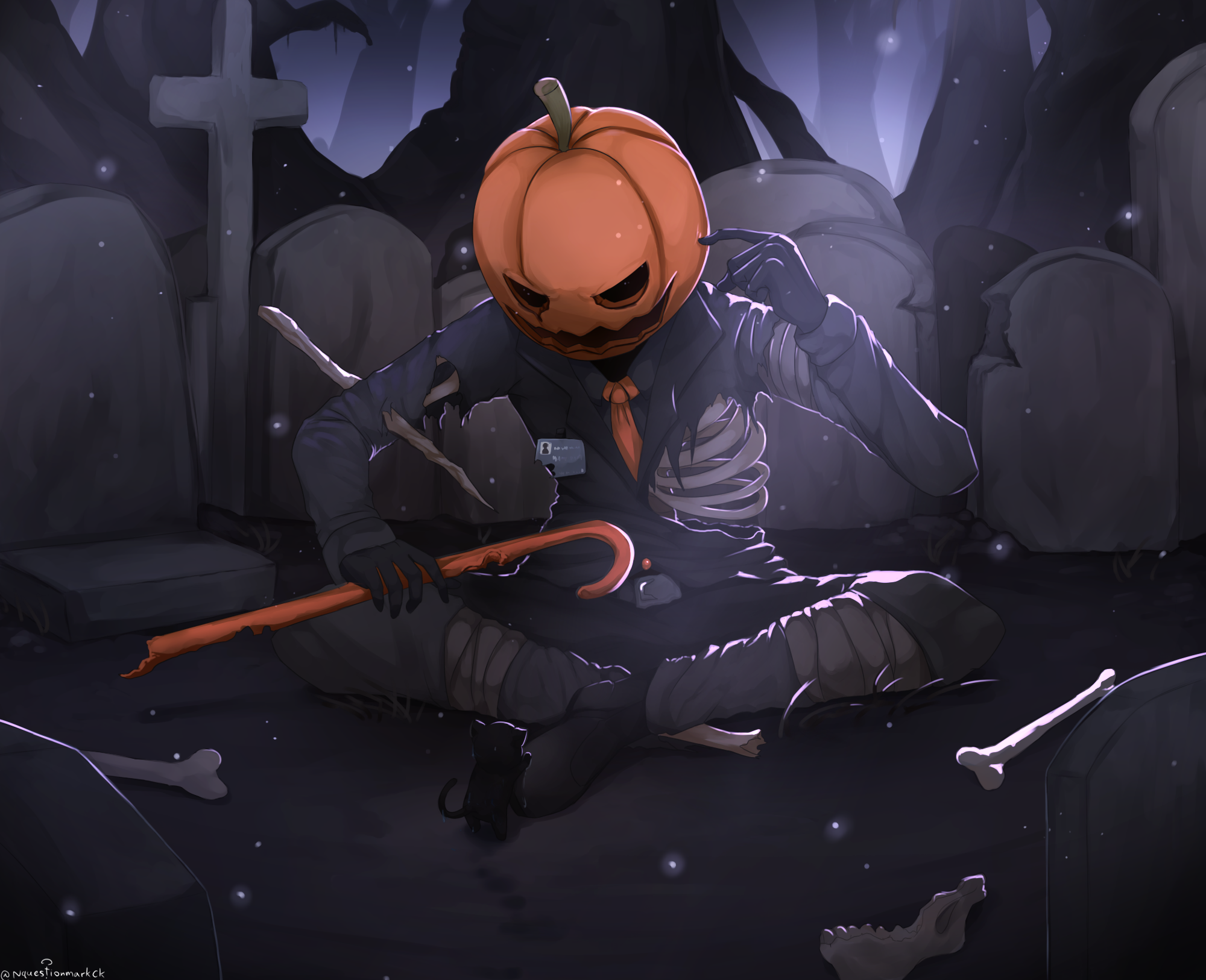 Bones Halloween Pumpkinhead Skeleton 2000x1626