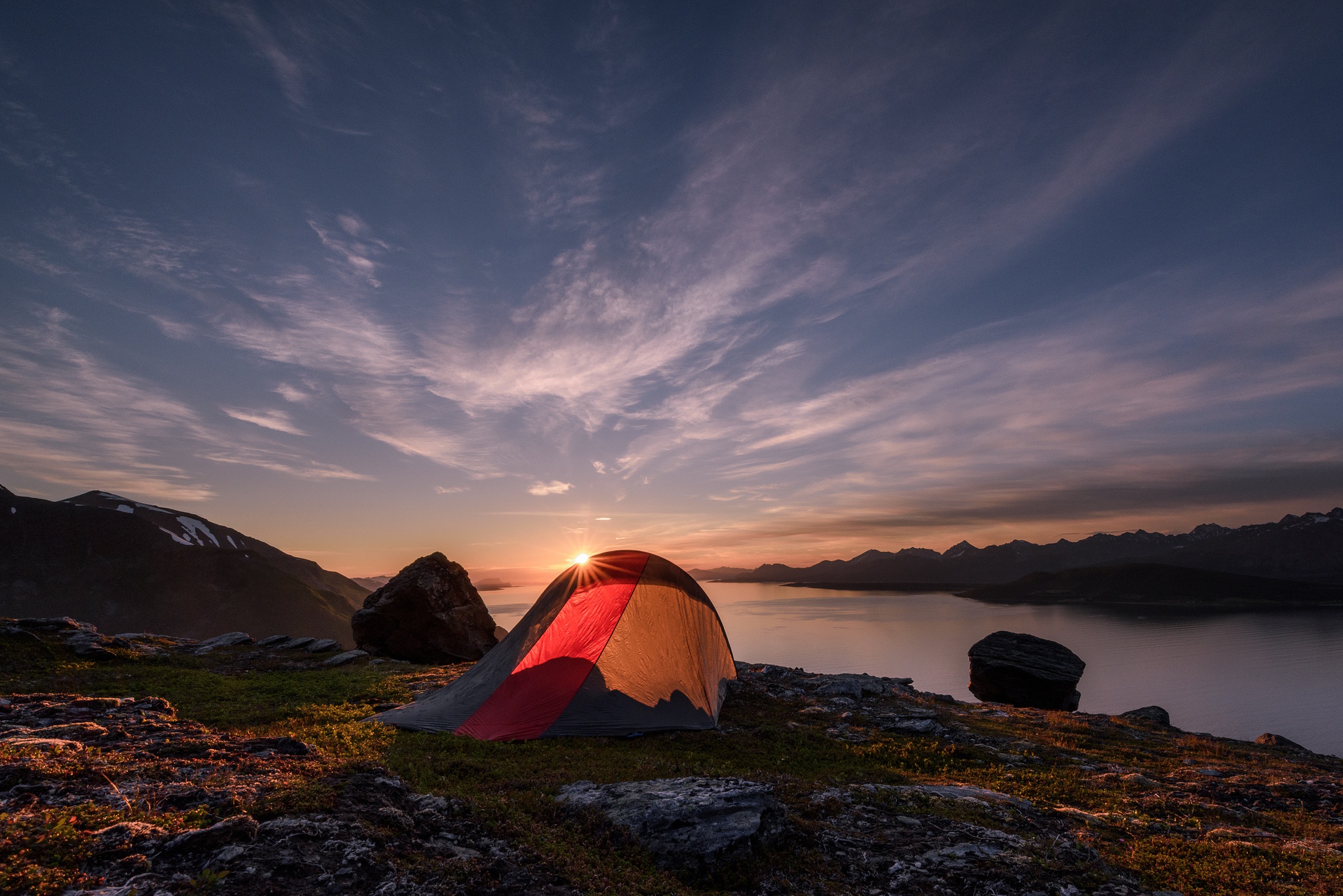 Camping Lake Landscape Sunrise 2048x1367