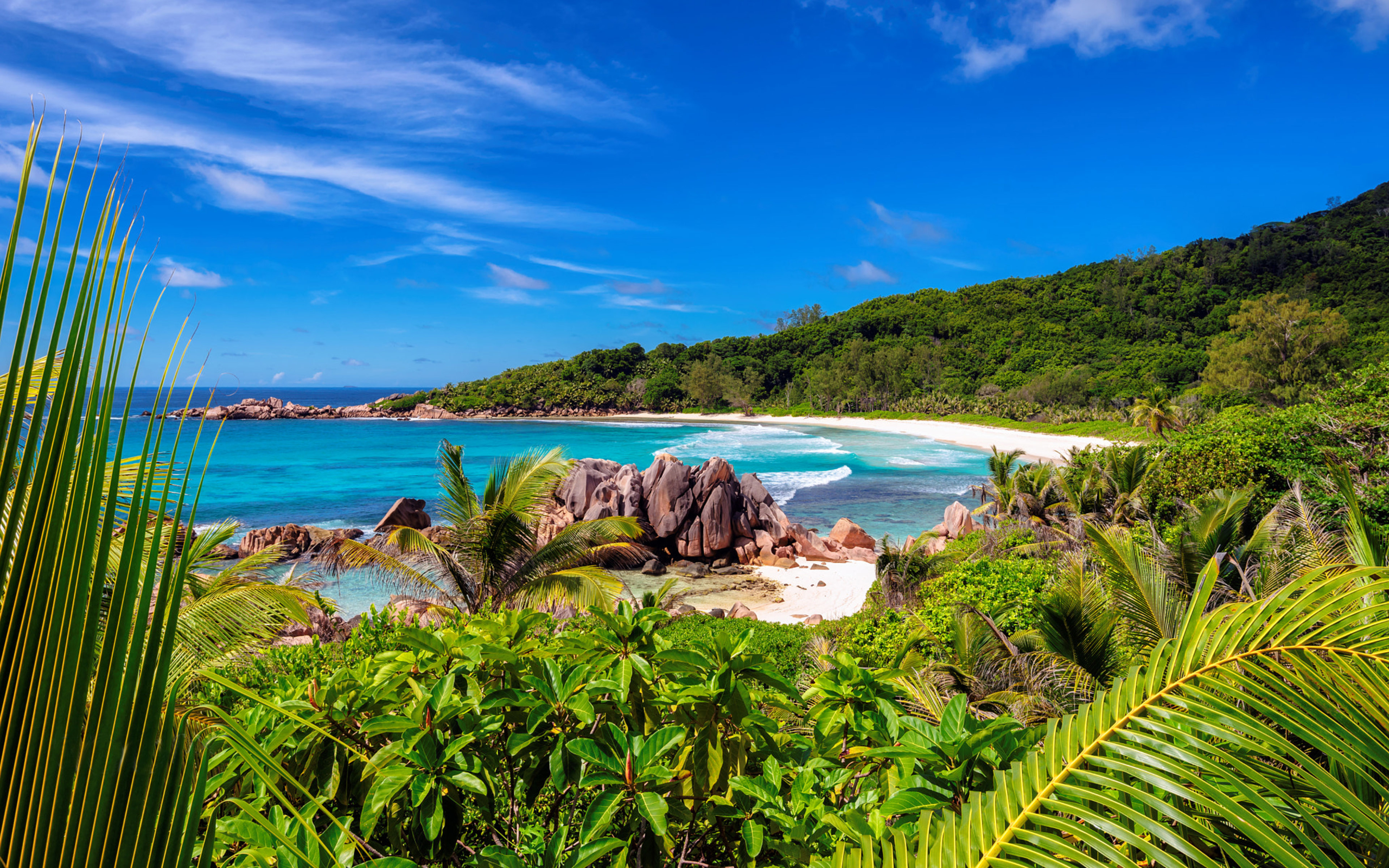 Beach Earth Ocean Seychelles 2560x1600