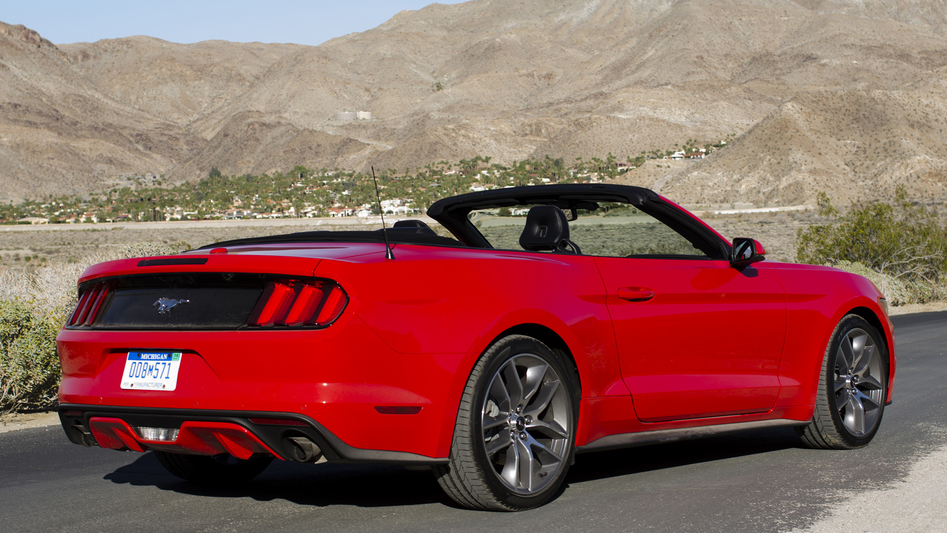 Car Convertible Ford Mustang Ecoboost Muscle Car Red Car 1920x1080