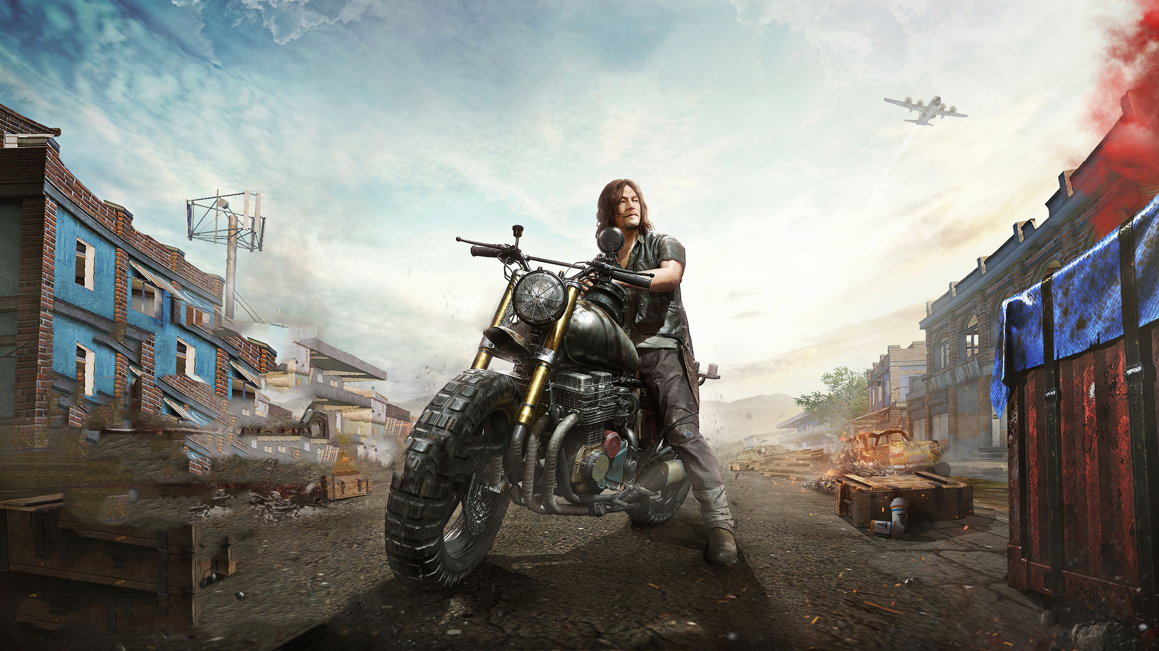 Daryl Dixon Motorcycle Playerunknown 039 S Battlegrounds The Walking Dead 3840x2160