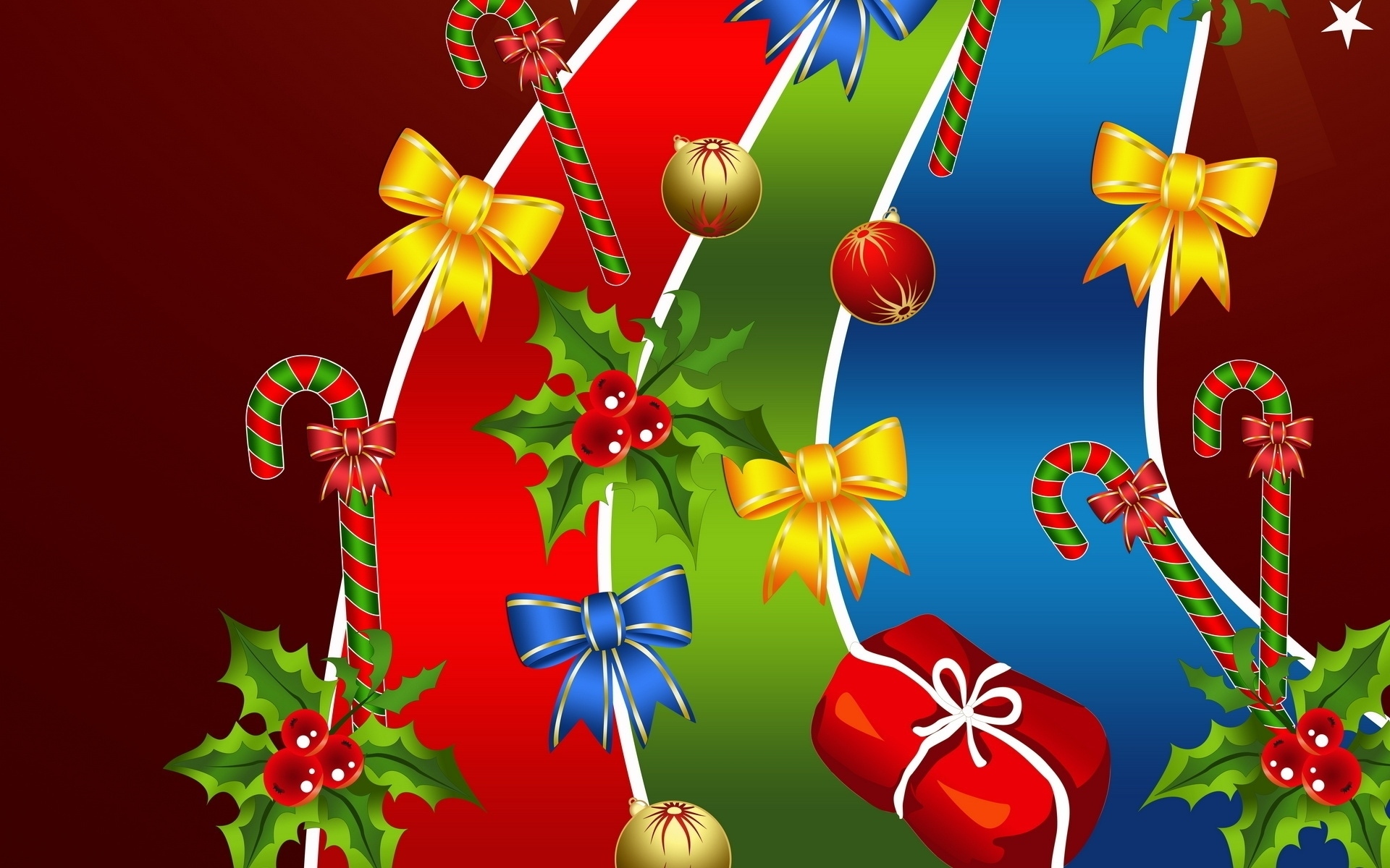 Candy Cane Christmas Colors Decoration 1920x1200