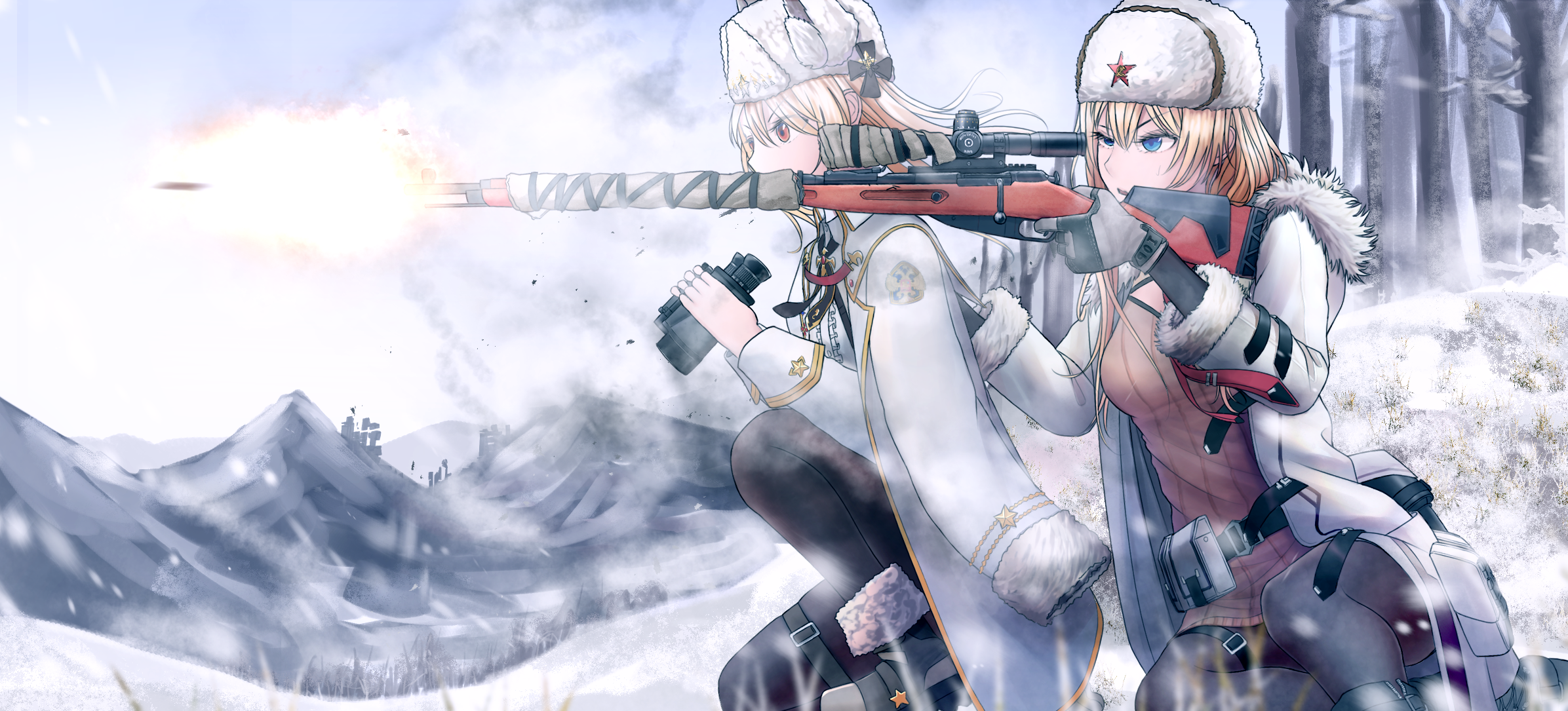 Mosin Nagant Girls Frontline Nagant Revolver Girls Frontline 2392x1085