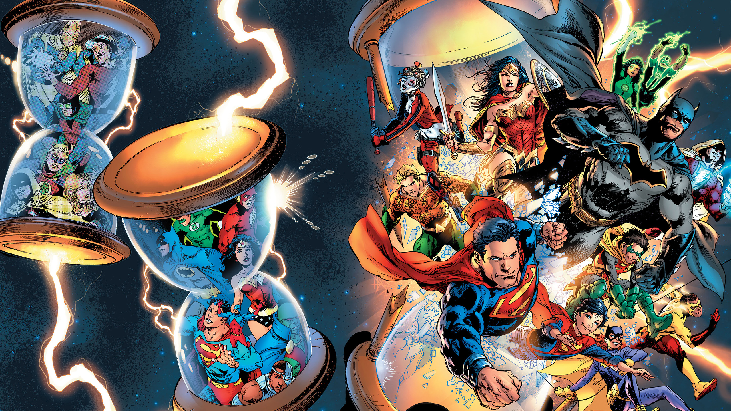 Aquaman Batman Dc Comics Flash Green Lantern Harley Quinn Superboy Superman Wonder Woman 2560x1440