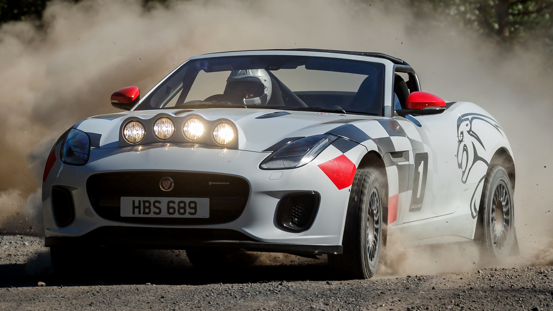 Car Jaguar F Type Race Car Rallye Sport Car White Car 1920x1080