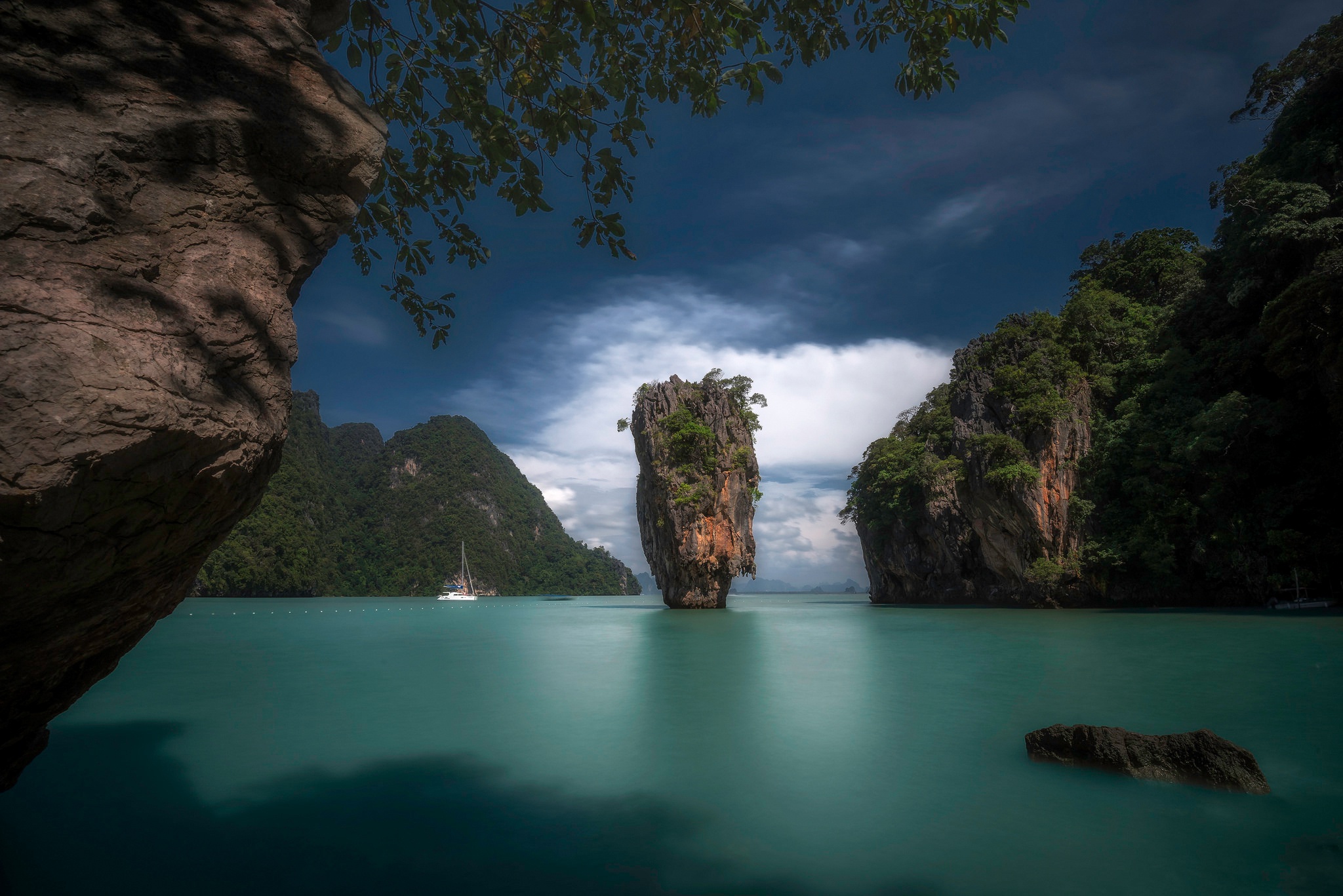 Boat Earth Ocean Rock Sea Thailand Turquoise 2048x1367