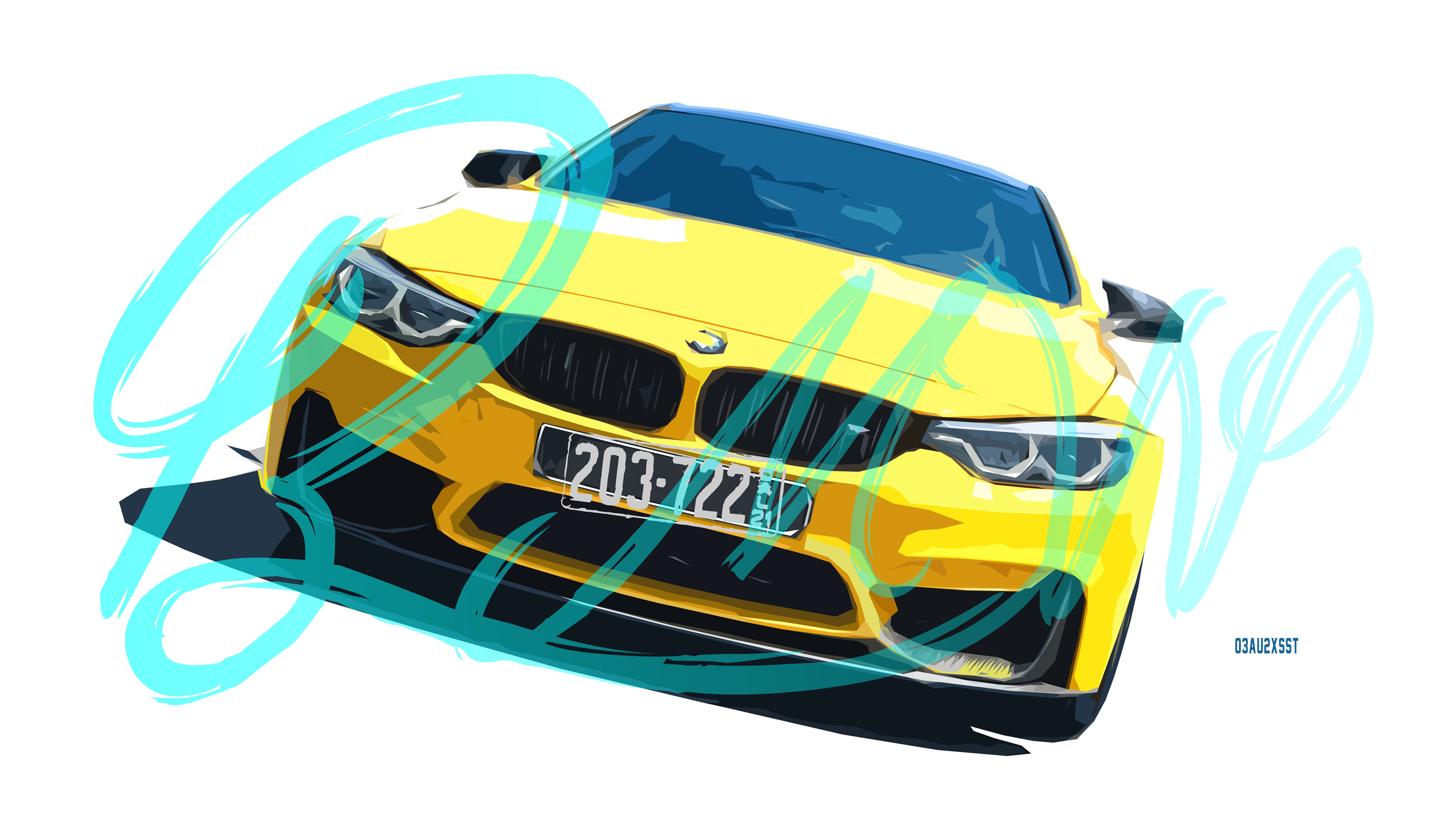 Artistic Bmw Car Digital Art Race Car Sport Car Yellow Car 3000x1688