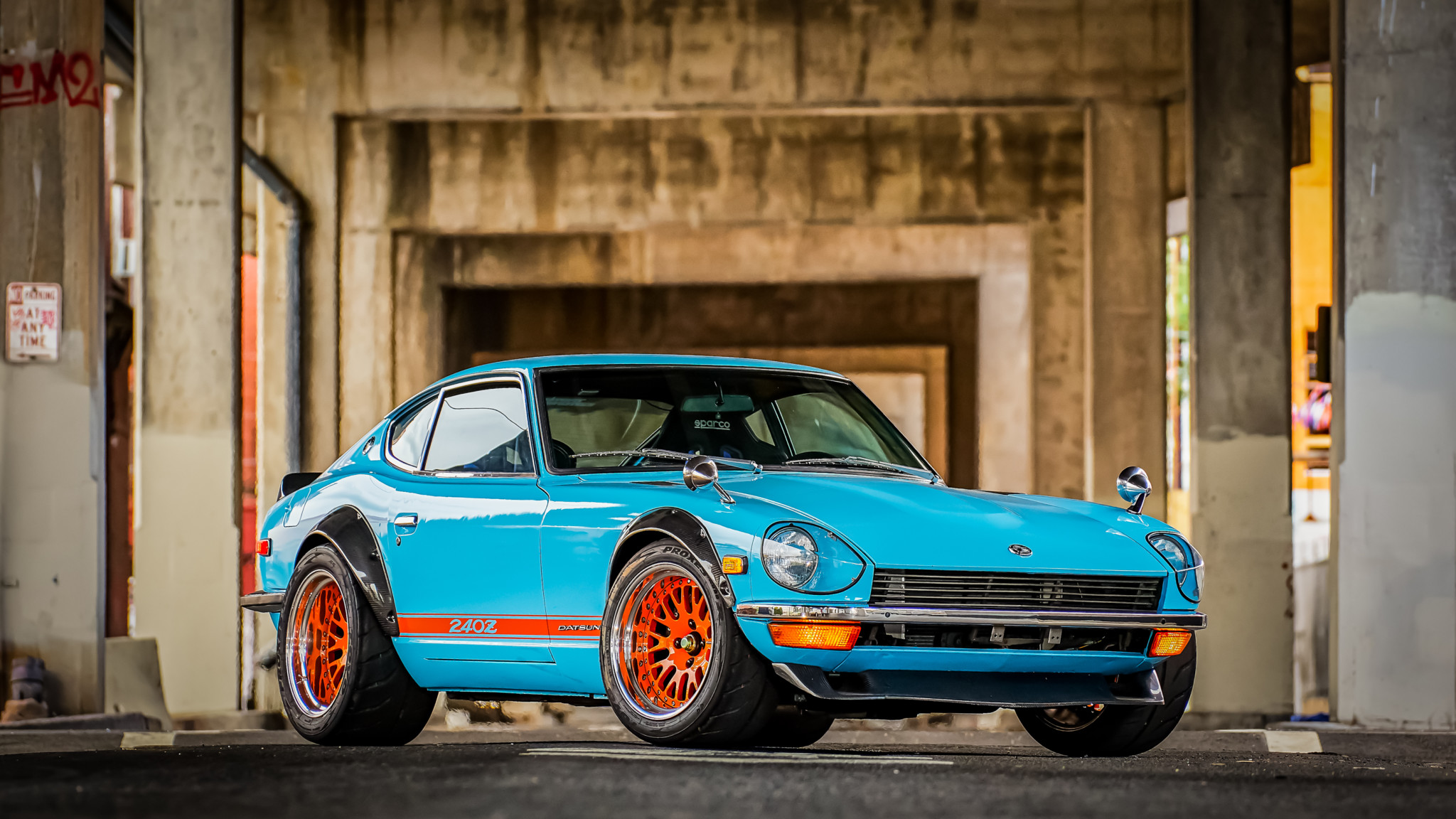 Blue Car Car Datsun 240z Old Car Sport Car 2048x1152