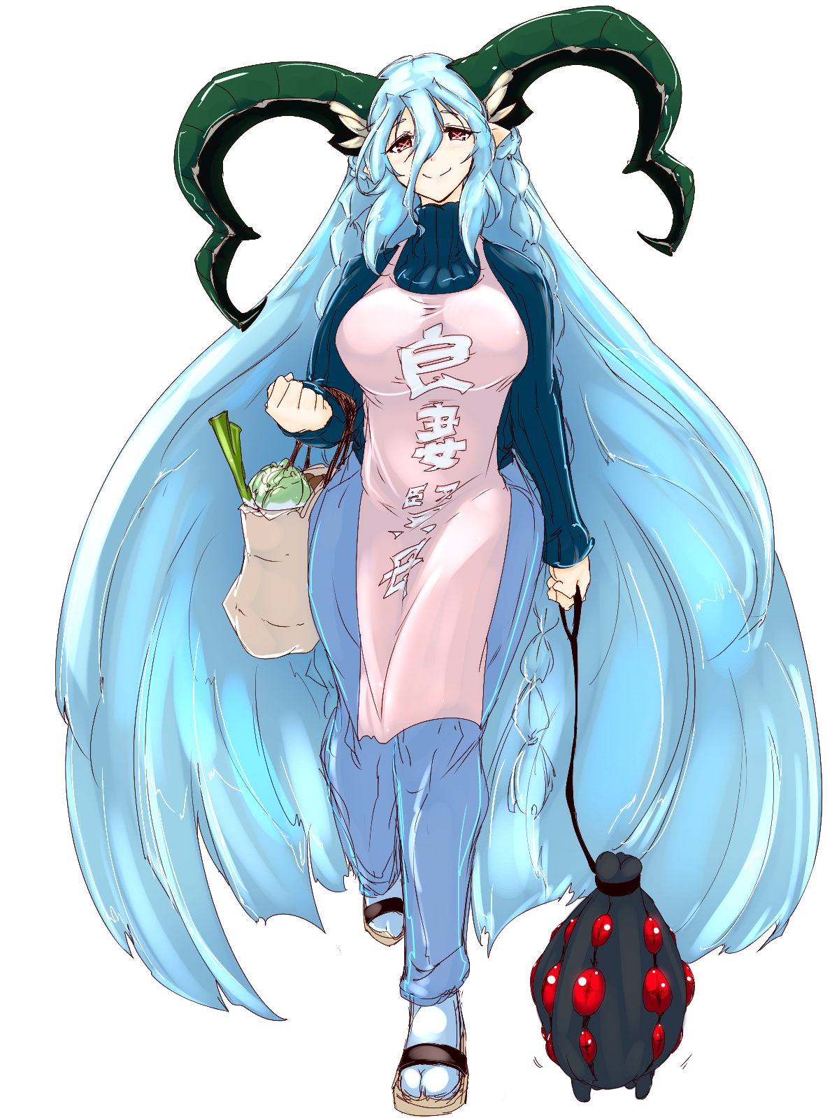 Fate Series FGO Fate Grand Order Apron Horns Monster Girl Anime Girls Braided Hair Alternate Costume 1200x1600