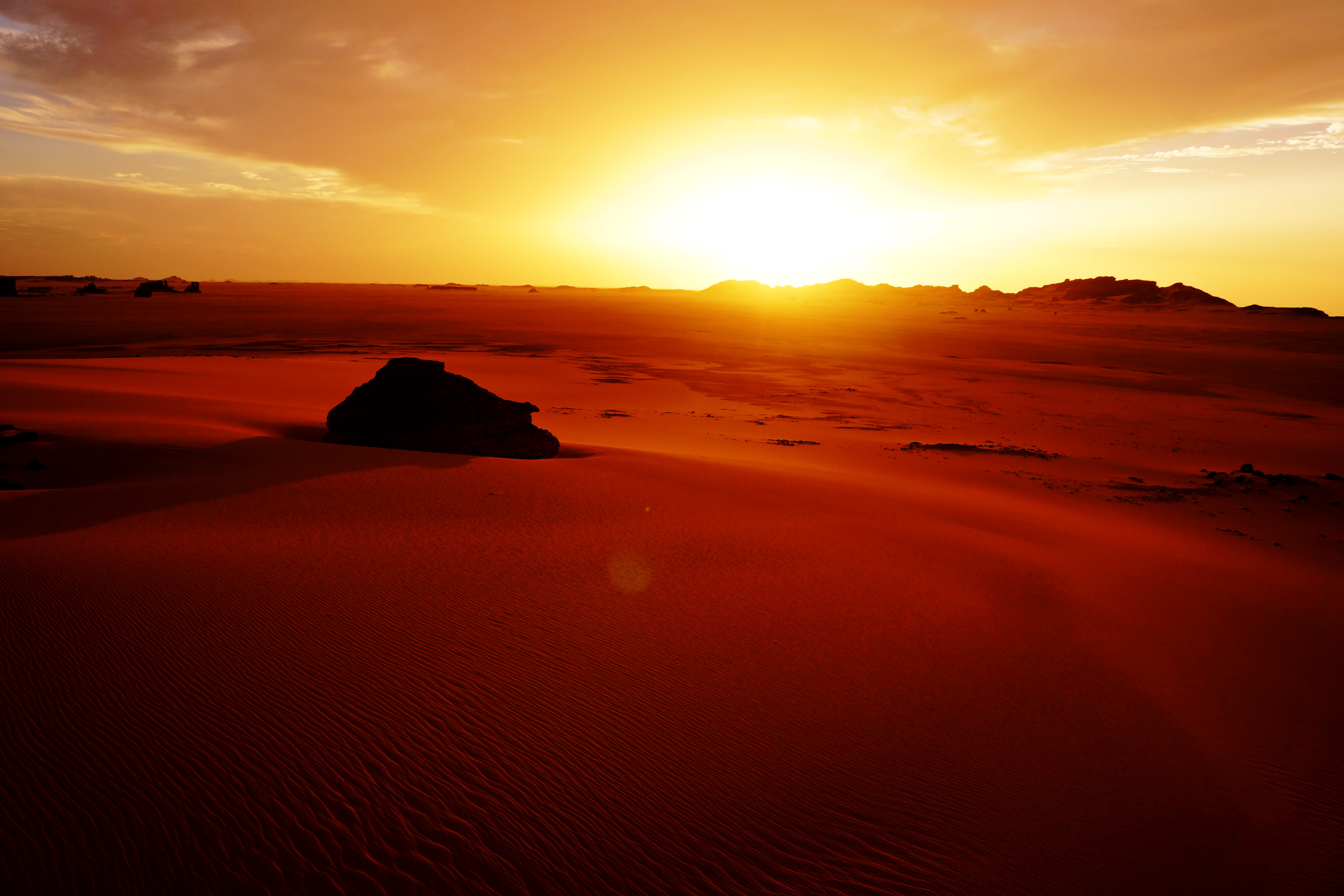 Africa Algeria Desert Dune Rock Sahara Sand Sunset Tassili N 039 Ajjer 5995x3997