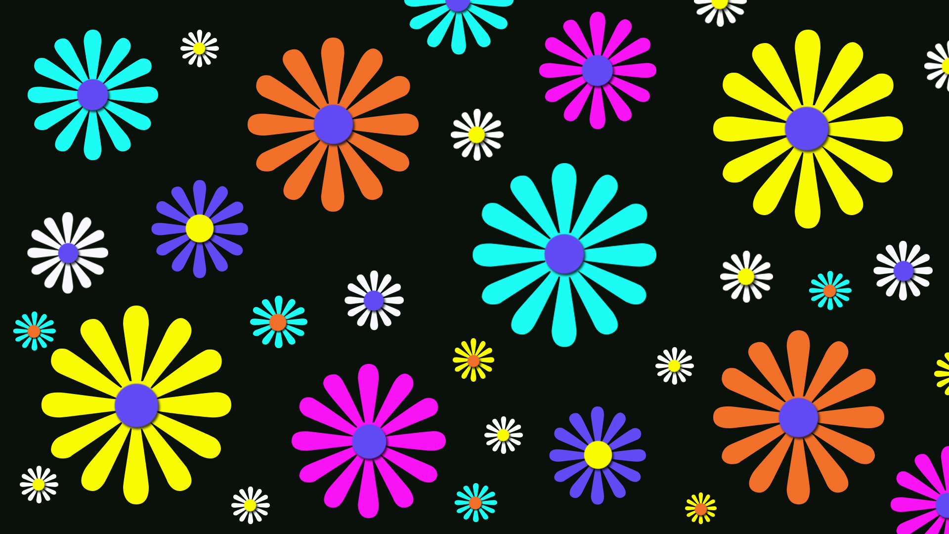 Abstract Artistic Colorful Digital Art Flower Shapes 1920x1080