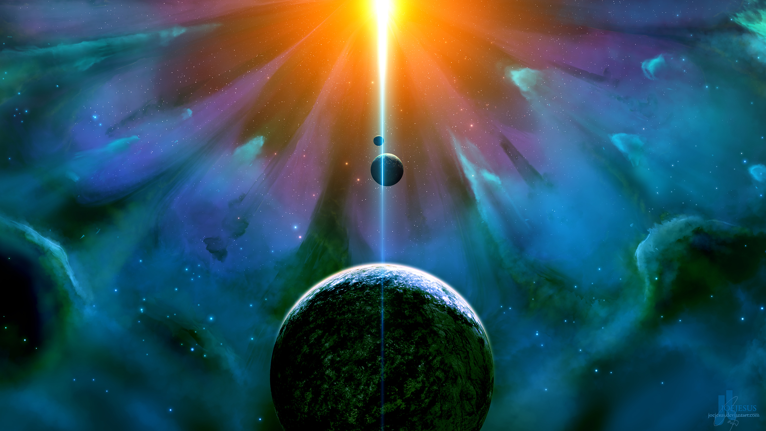 Planet Sci Fi Space Stars 2560x1440