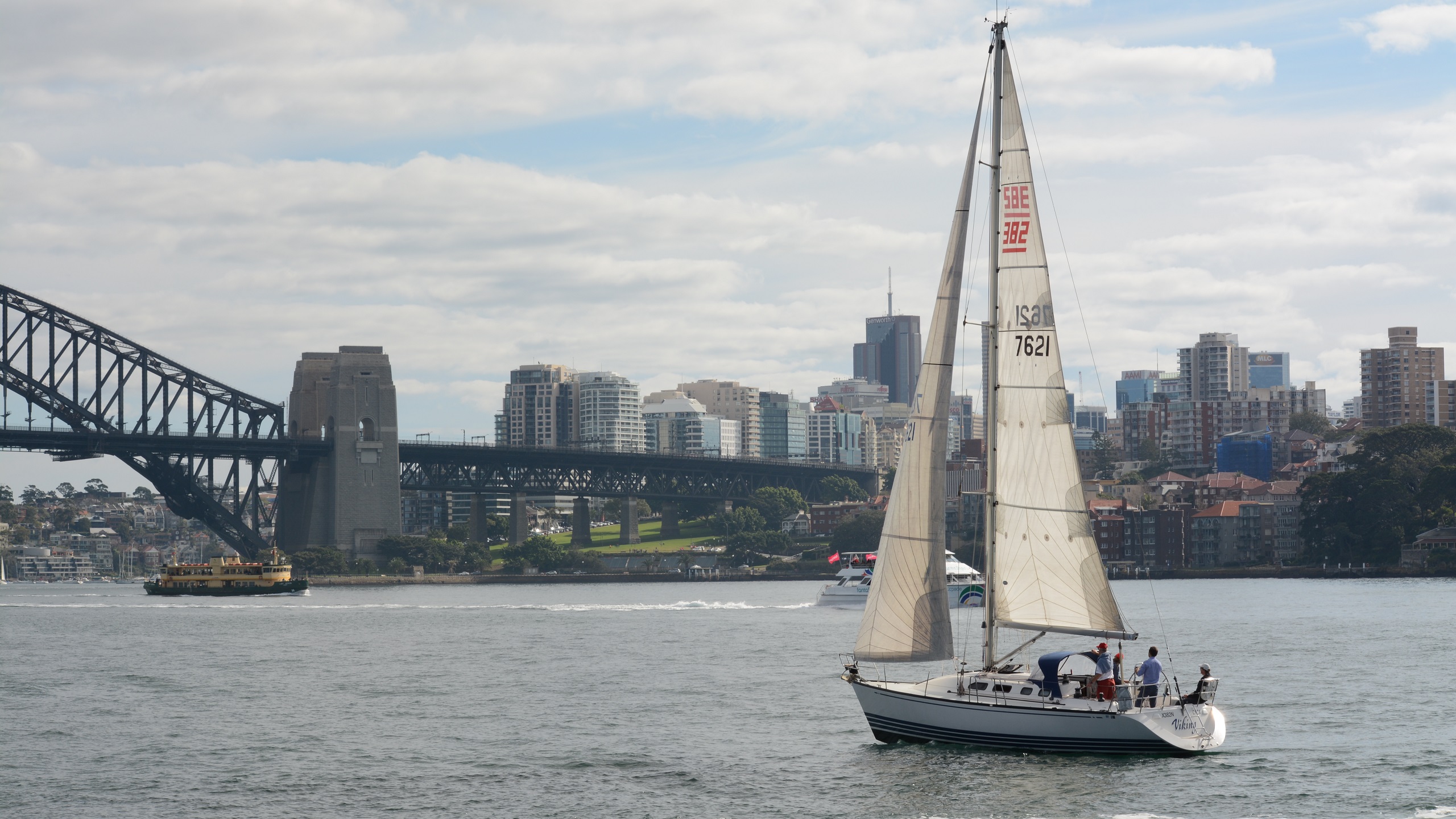 Australia Boat Sailboat Sailing Sydney Harbour 2560x1440