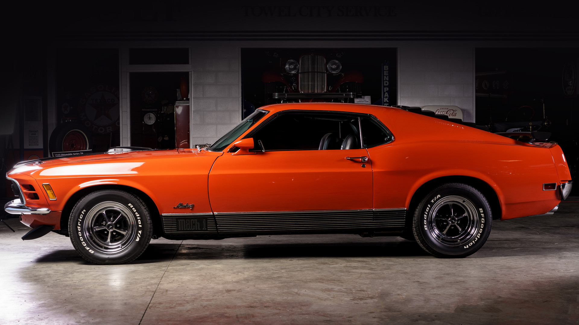 Car Fastback Ford Mustang Mach 1 Muscle Car Red Car 1920x1080