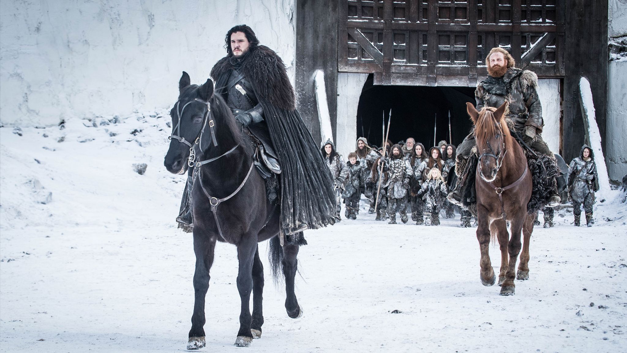 Game Of Thrones Jon Snow Kit Harington Kristofer Hivju Tormund Giantsbane 2048x1152