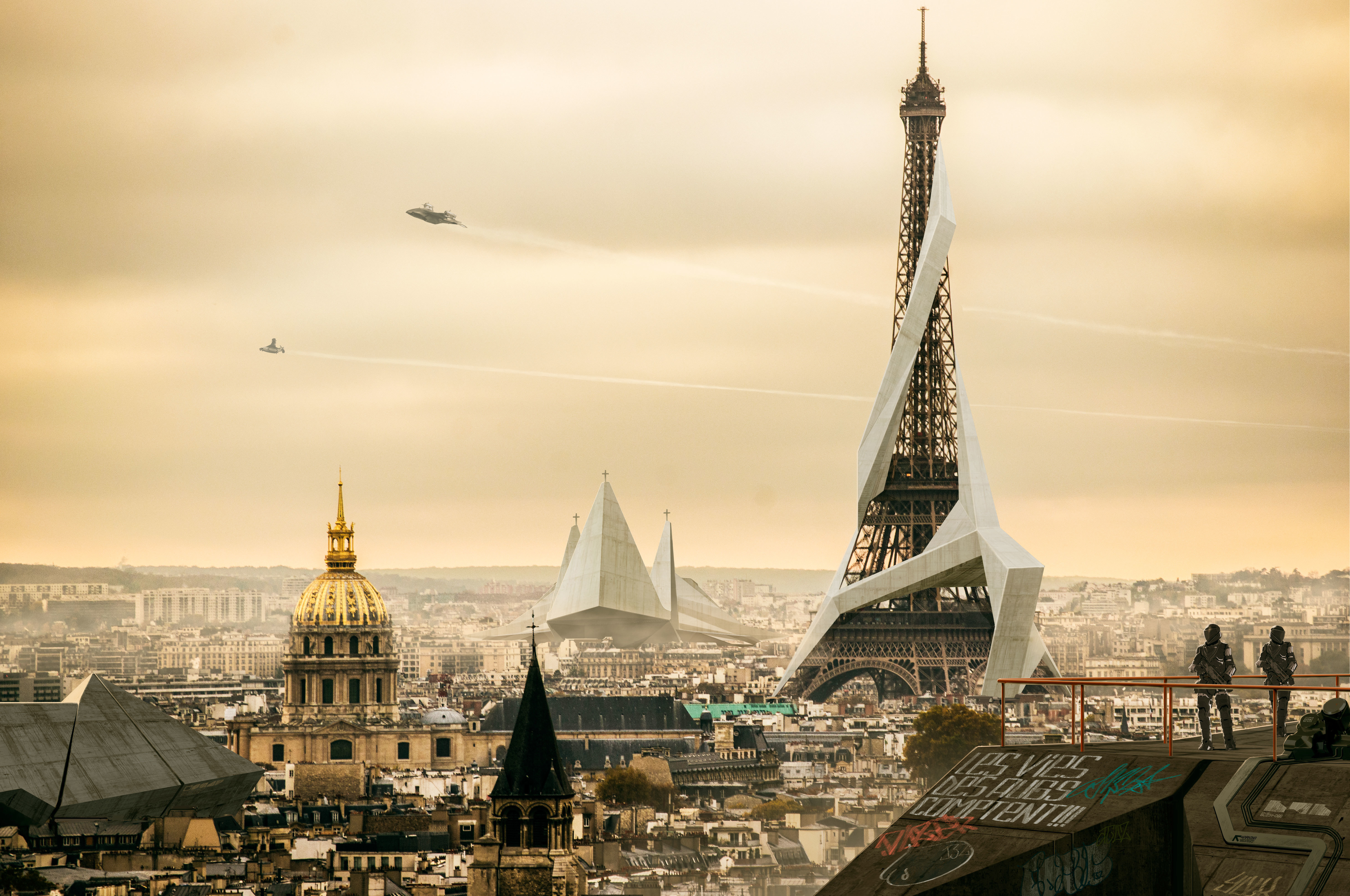 City Cityscape Deus Ex Mankind Divided Eiffel Tower Monument Paris 5928x3936