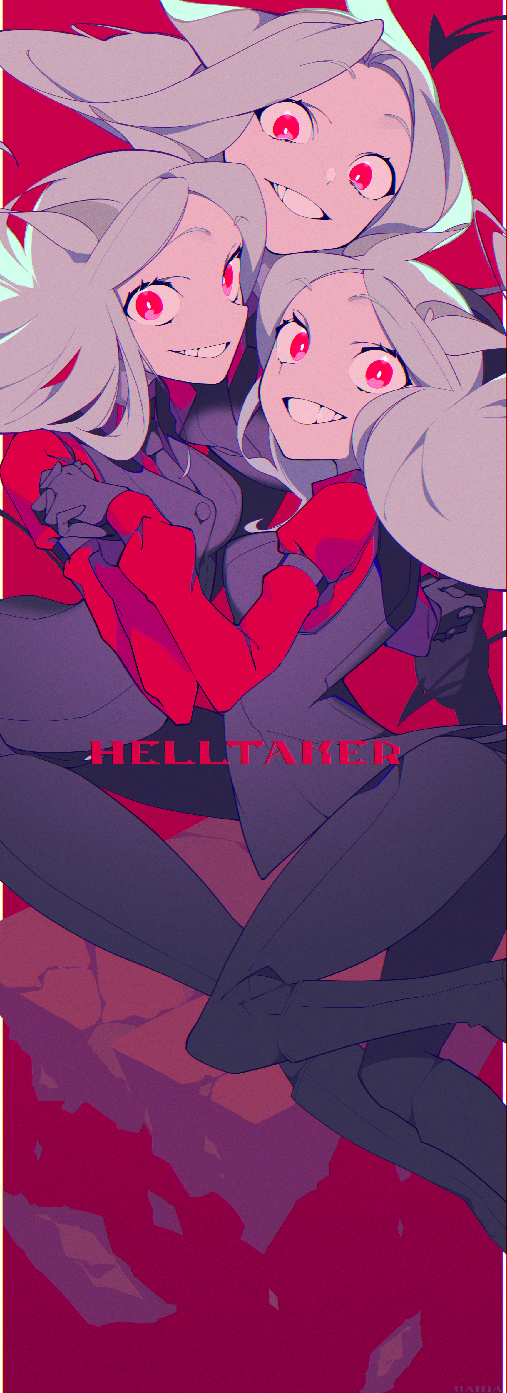 Anime Anime Girls Digital Art Artwork 2D Portrait Display Vertical Helltaker Cerberus Helltaker 1725x4738
