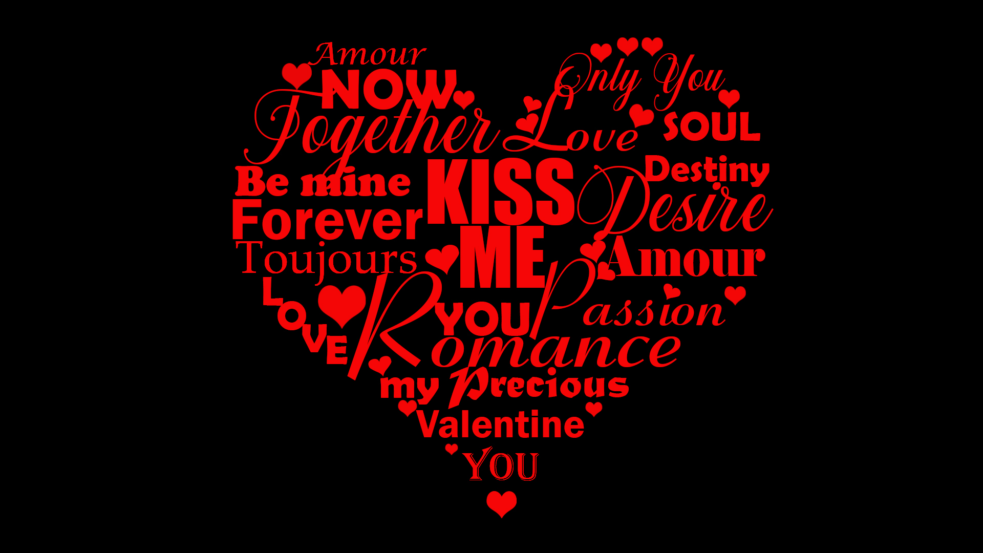 Abstract Artistic Heart Holiday Love Red Valentine 039 S Day Word 1920x1080