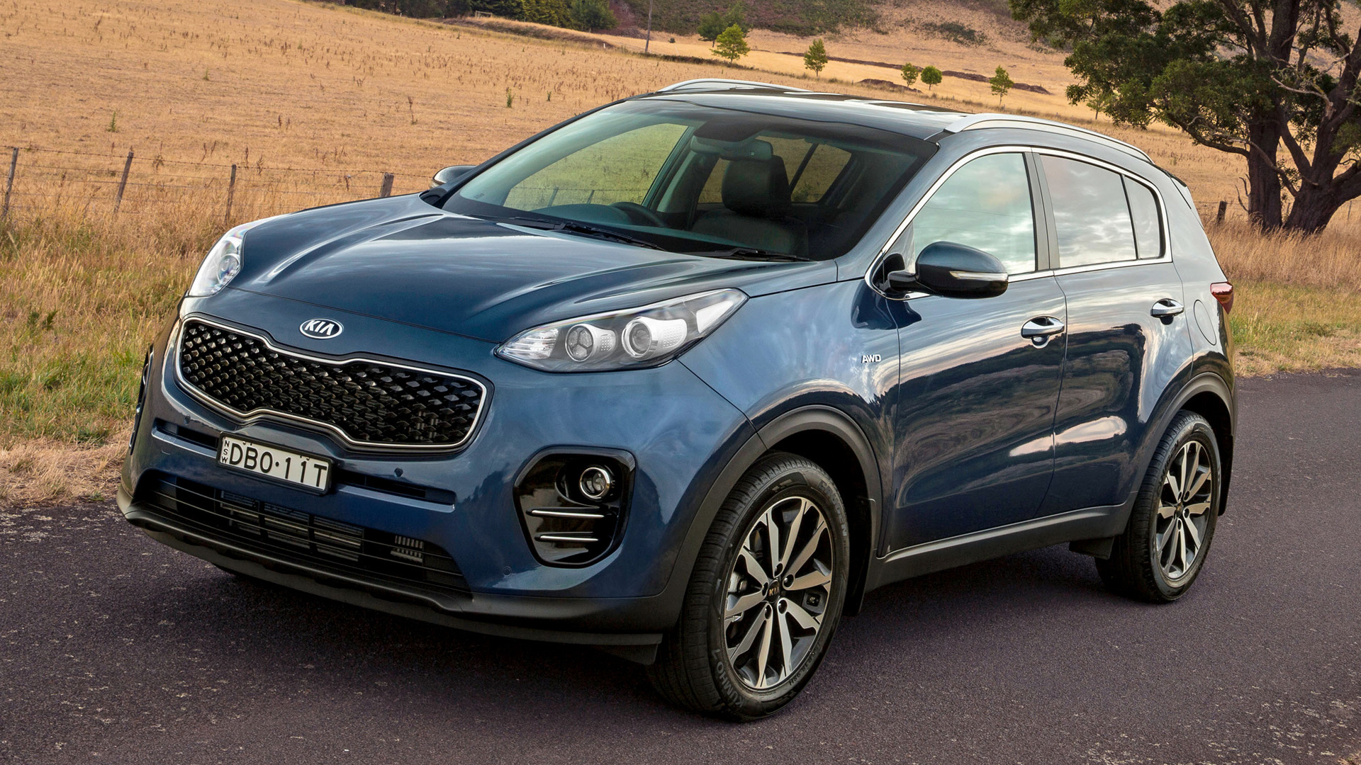 Blue Car Car Compact Car Kia Sportage Suv 1920x1080