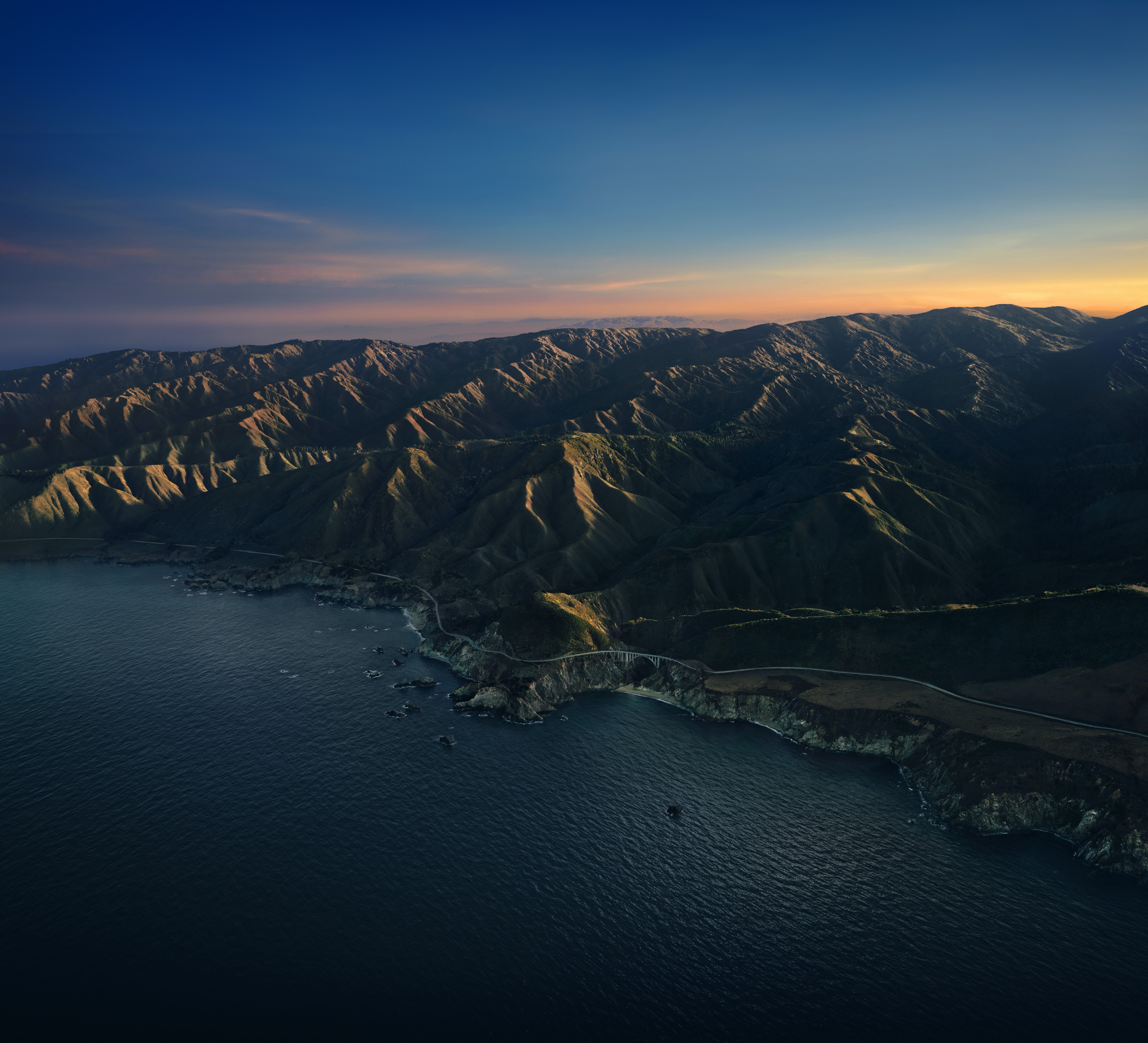 Aerial Apple Inc Big Sur Coastline Landscape Mountain Ocean 6016x5469