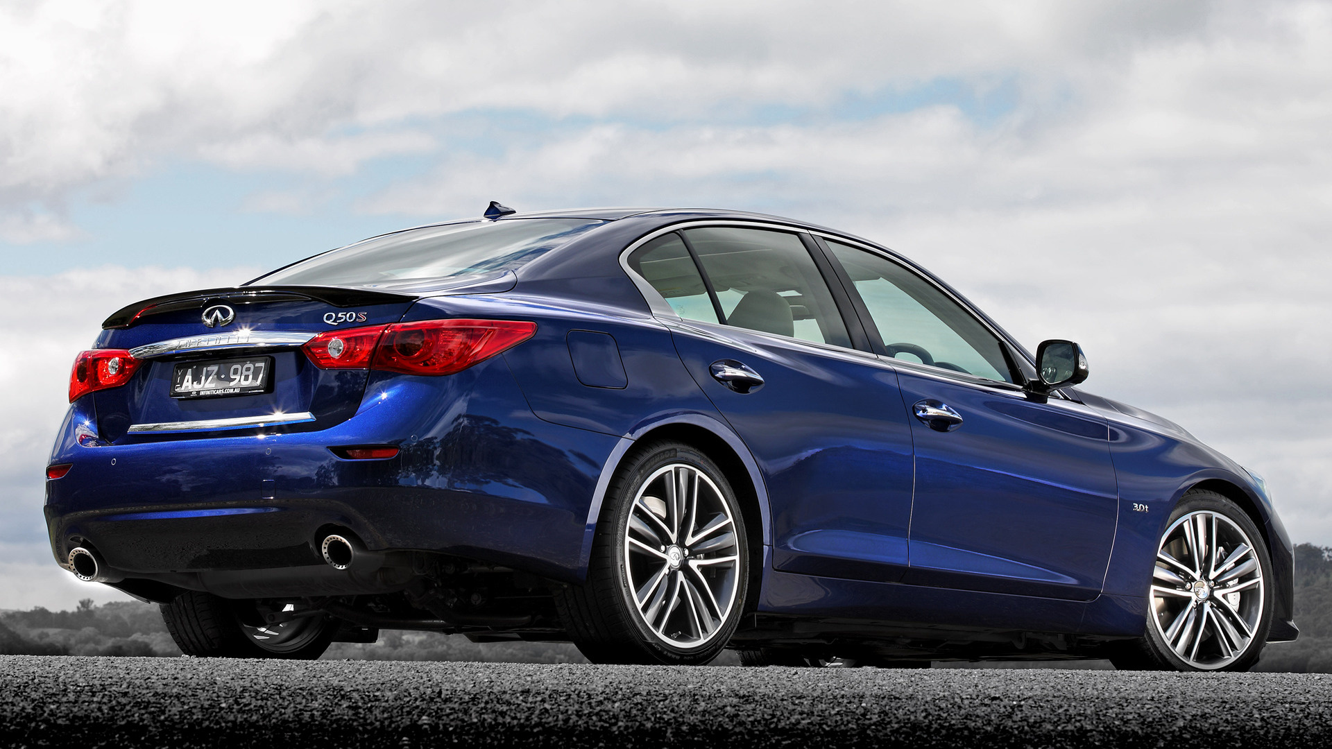 Blue Car Car Compact Car Infiniti Q50 Luxury Car Sedan 1920x1080