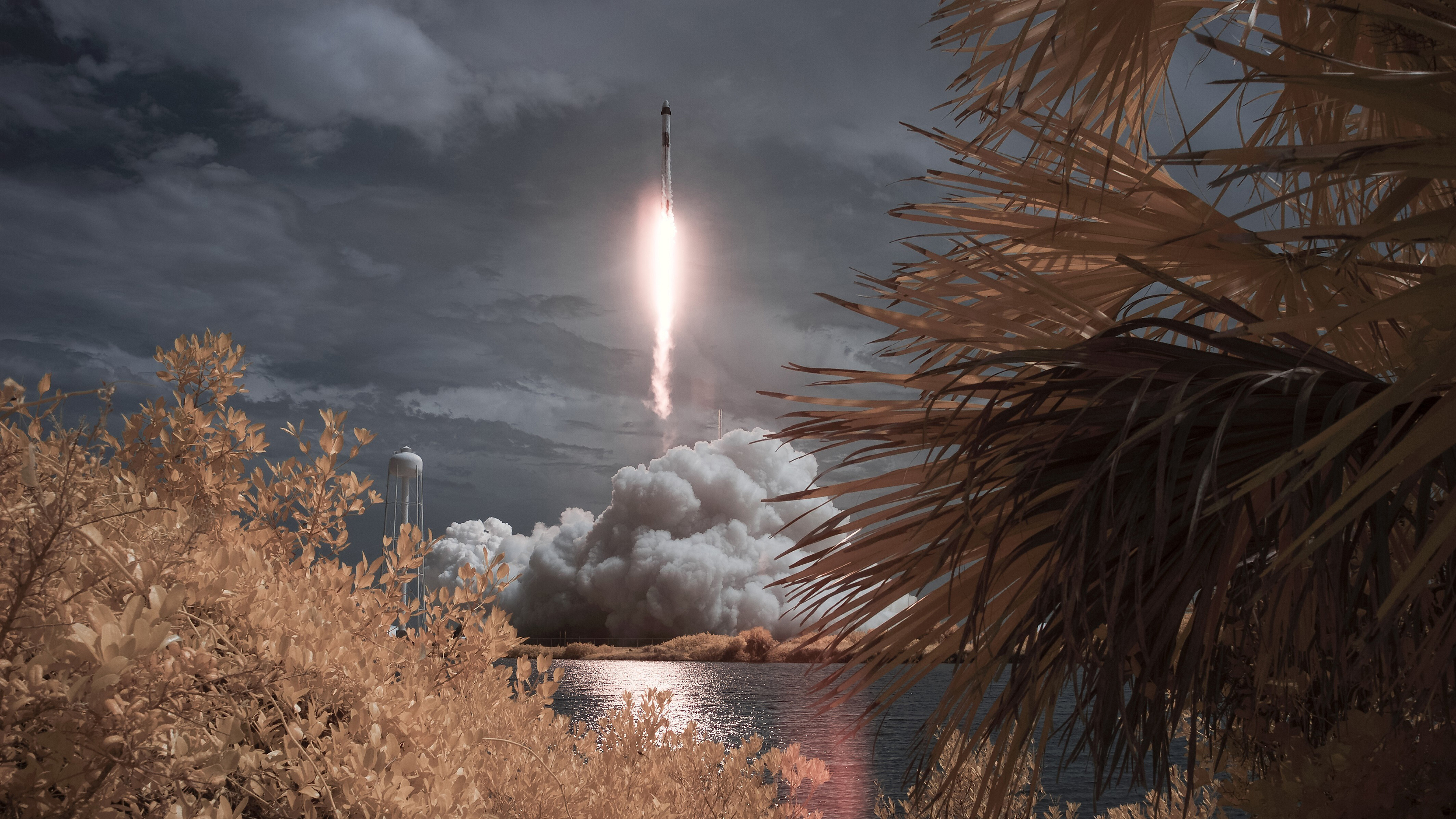 Falcon 9 Infrared Rocket Spacex 3840x2160