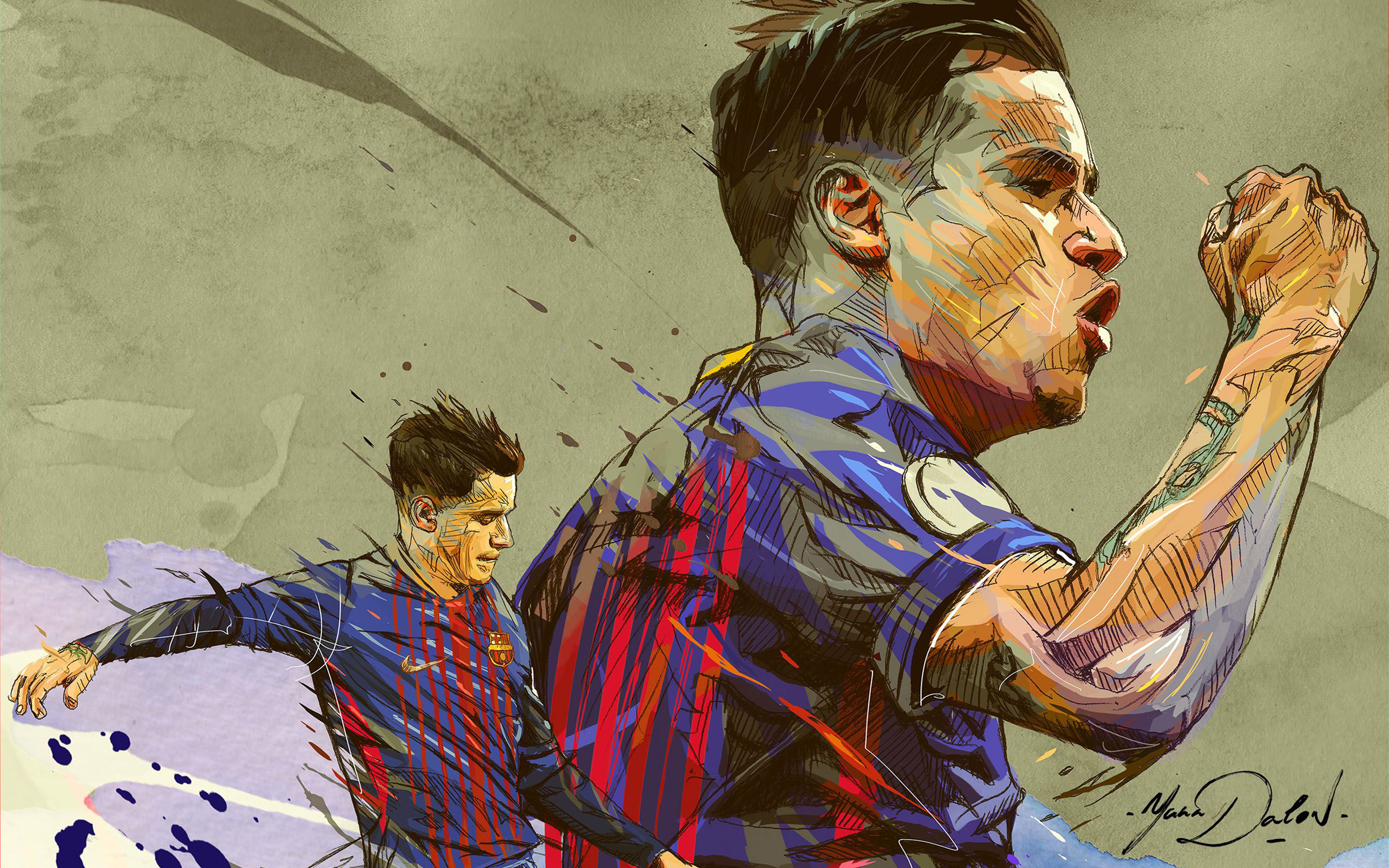 Brazilian Fc Barcelona Philippe Coutinho Soccer 2560x1600