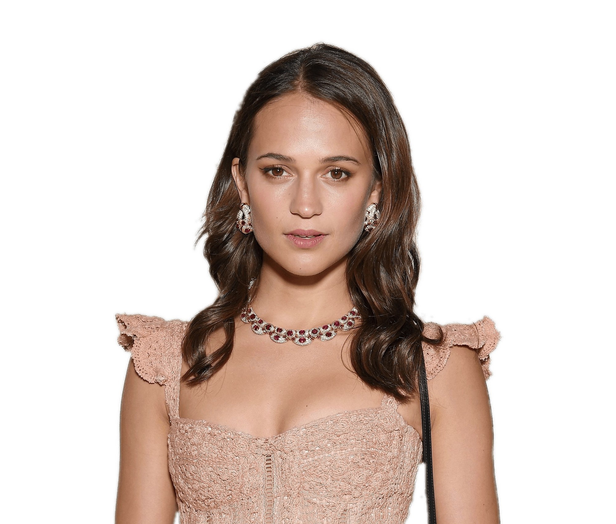 Actress Alicia Vikander Brown Eyes Brunette Earrings Necklace Swedish 2000x1700