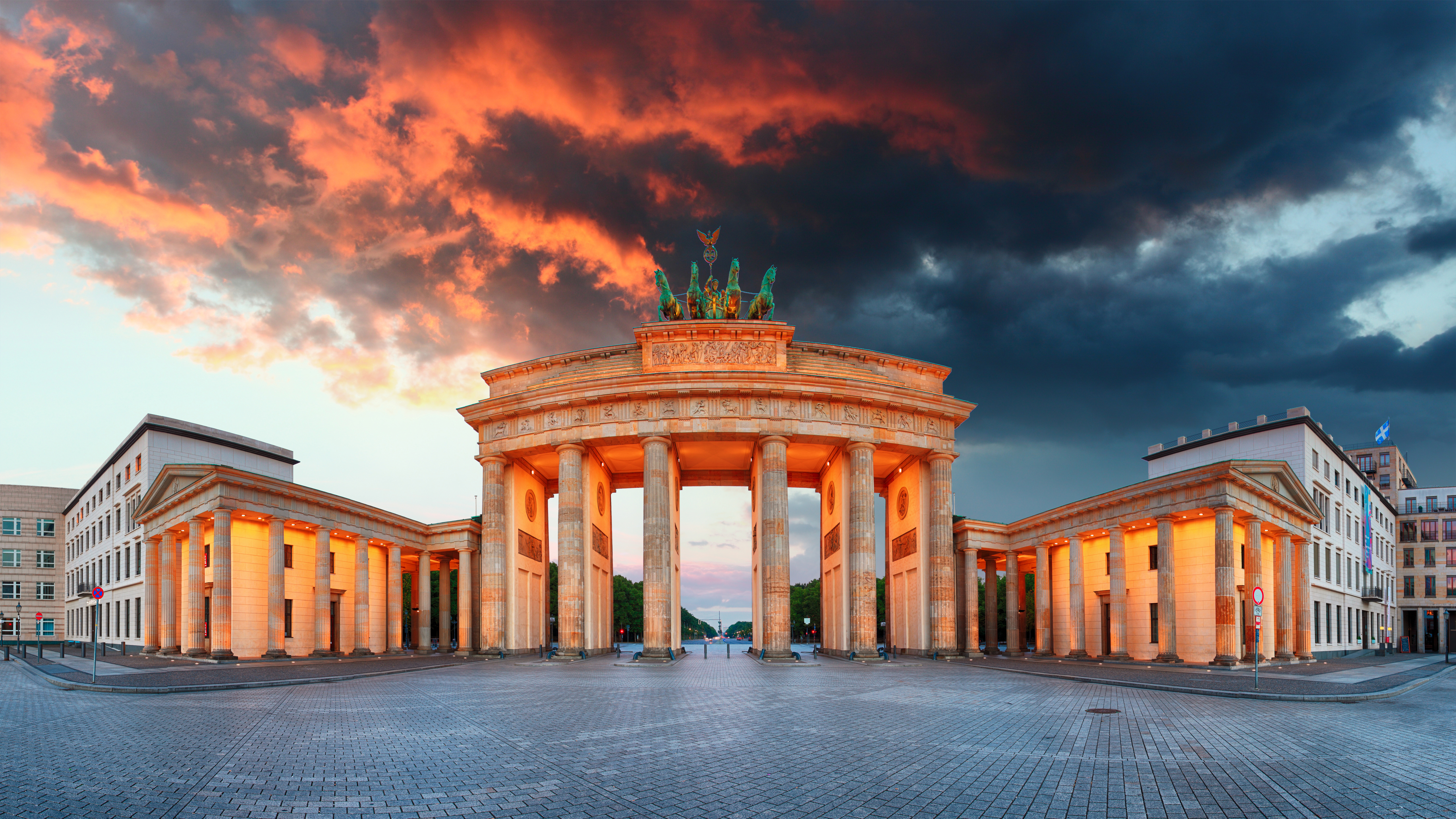 Berlin Brandenburg Gate Cloud Germany Monument Place Statue 5616x3159