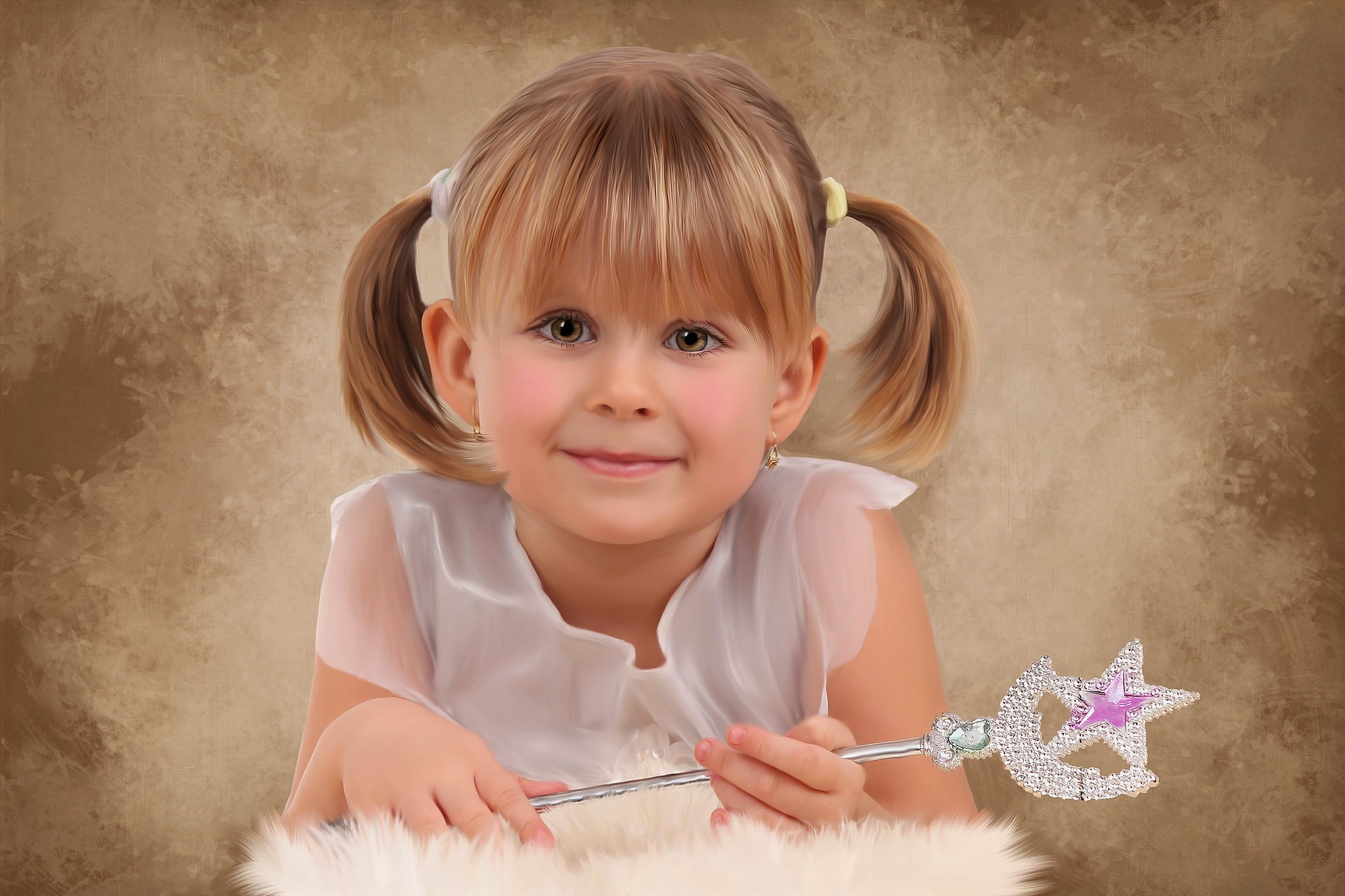 Artistic Child Cute Girl Little Girl Twintails Wand 2048x1365