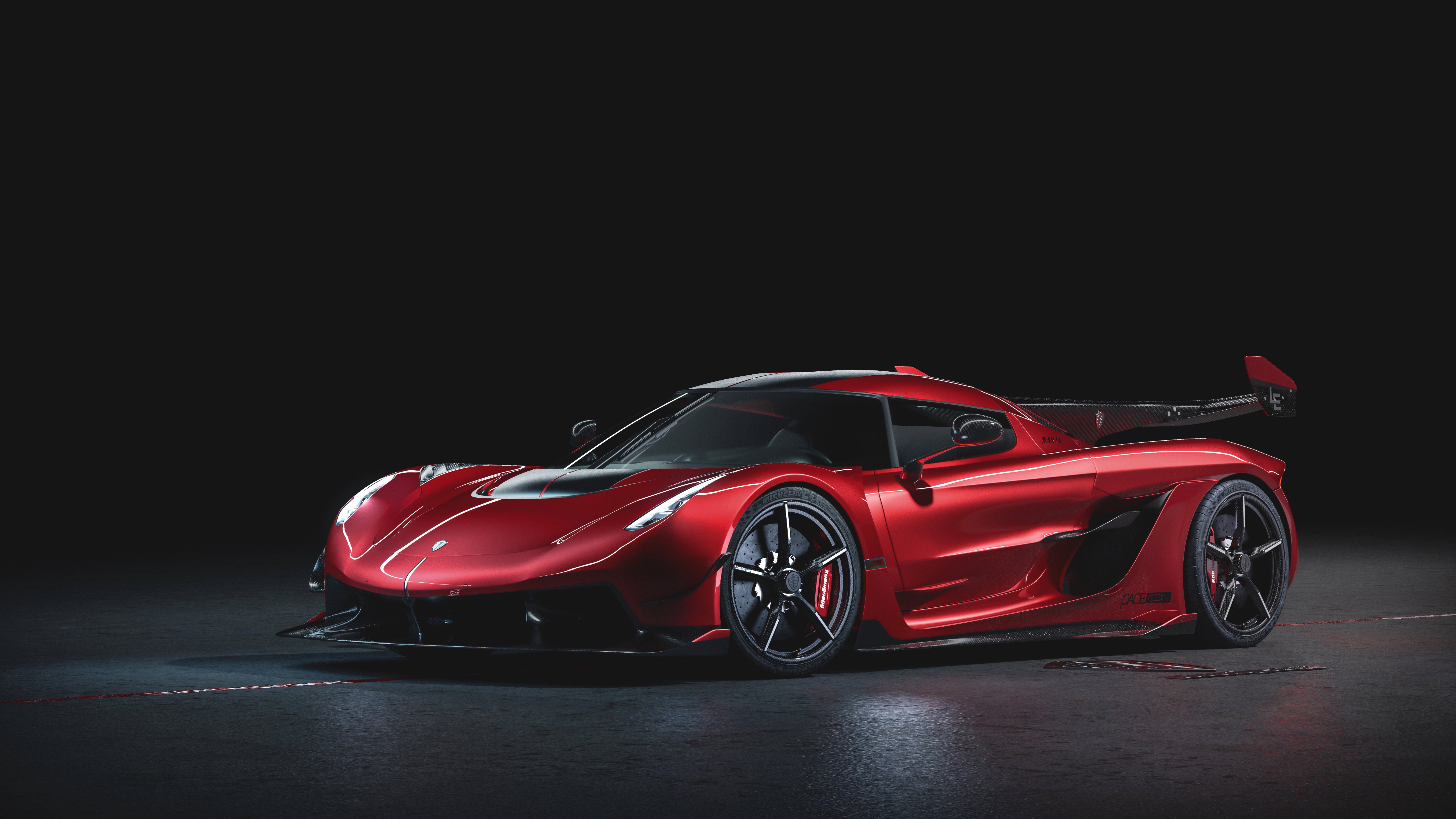 Car Koenigsegg Koenigsegg Jesko Red Car Sport Car Supercar Vehicle 7680x4320