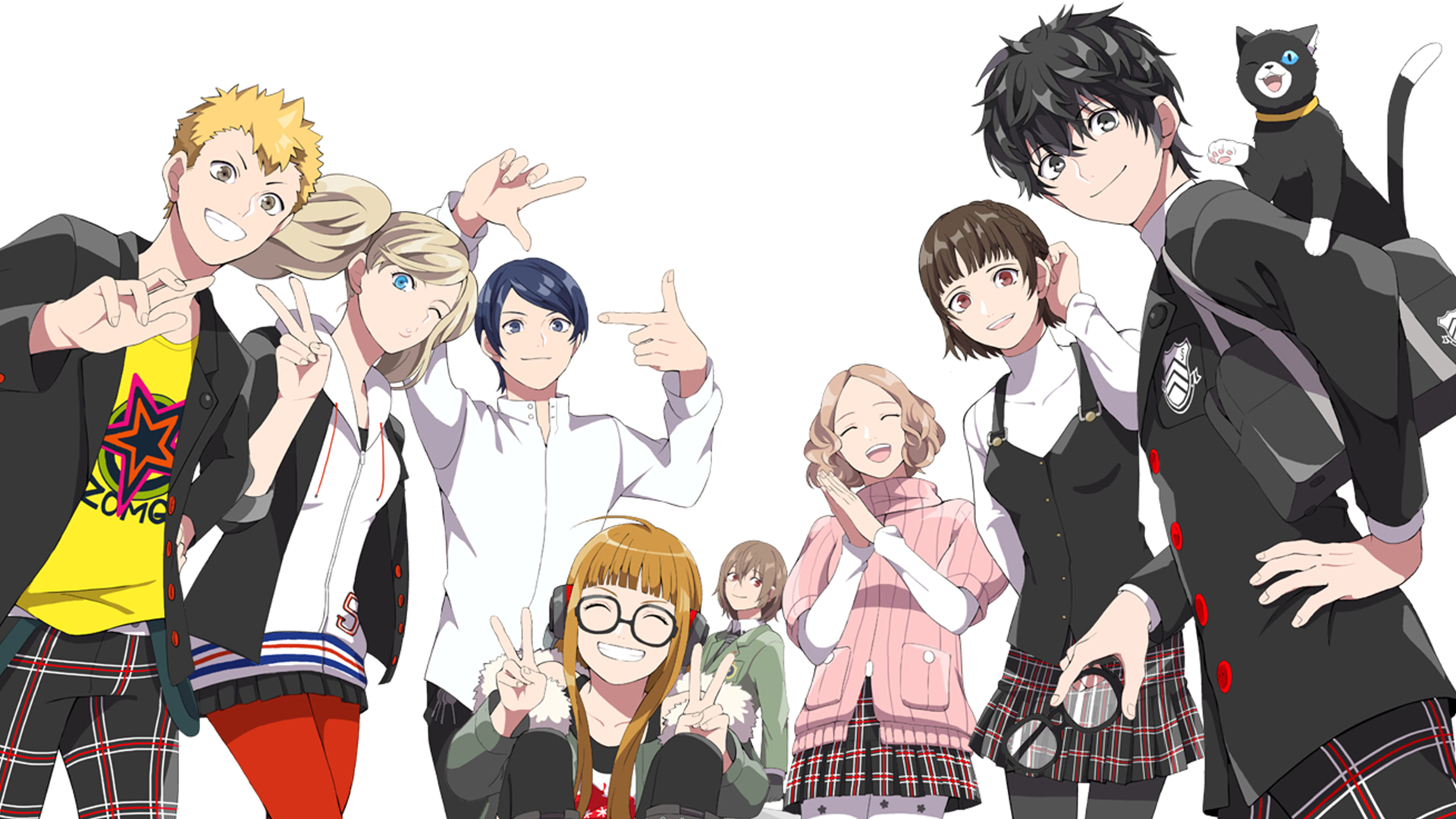 Anime Ann Takamaki Futaba Sakura Goro Akechi Haru Okumura Joker Persona Makoto Niijima Morgana Perso 1920x1080