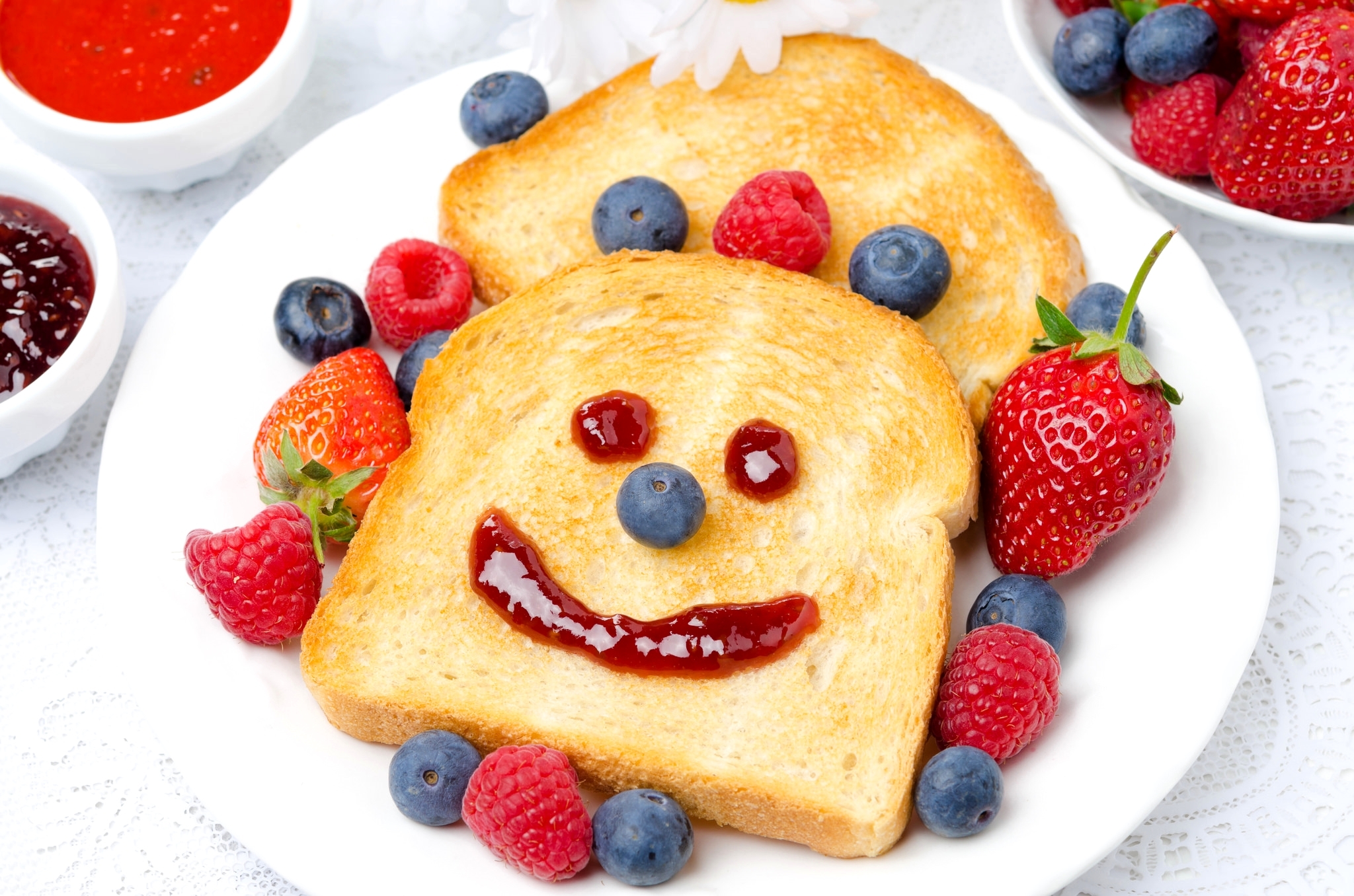 Berry Blueberry Bread Breakfast Face Funny Raspberry Strawberry 2048x1356