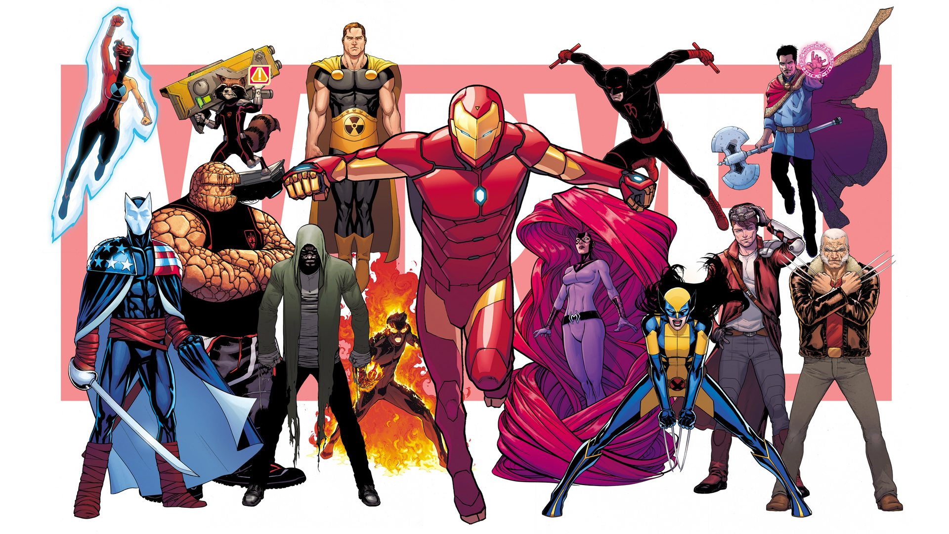 Ben Grimm Daredevil Doctor Strange Hyperion Marvel Comics Inhumans Marvel Comics Iron Man Karnak Mar 1920x1080