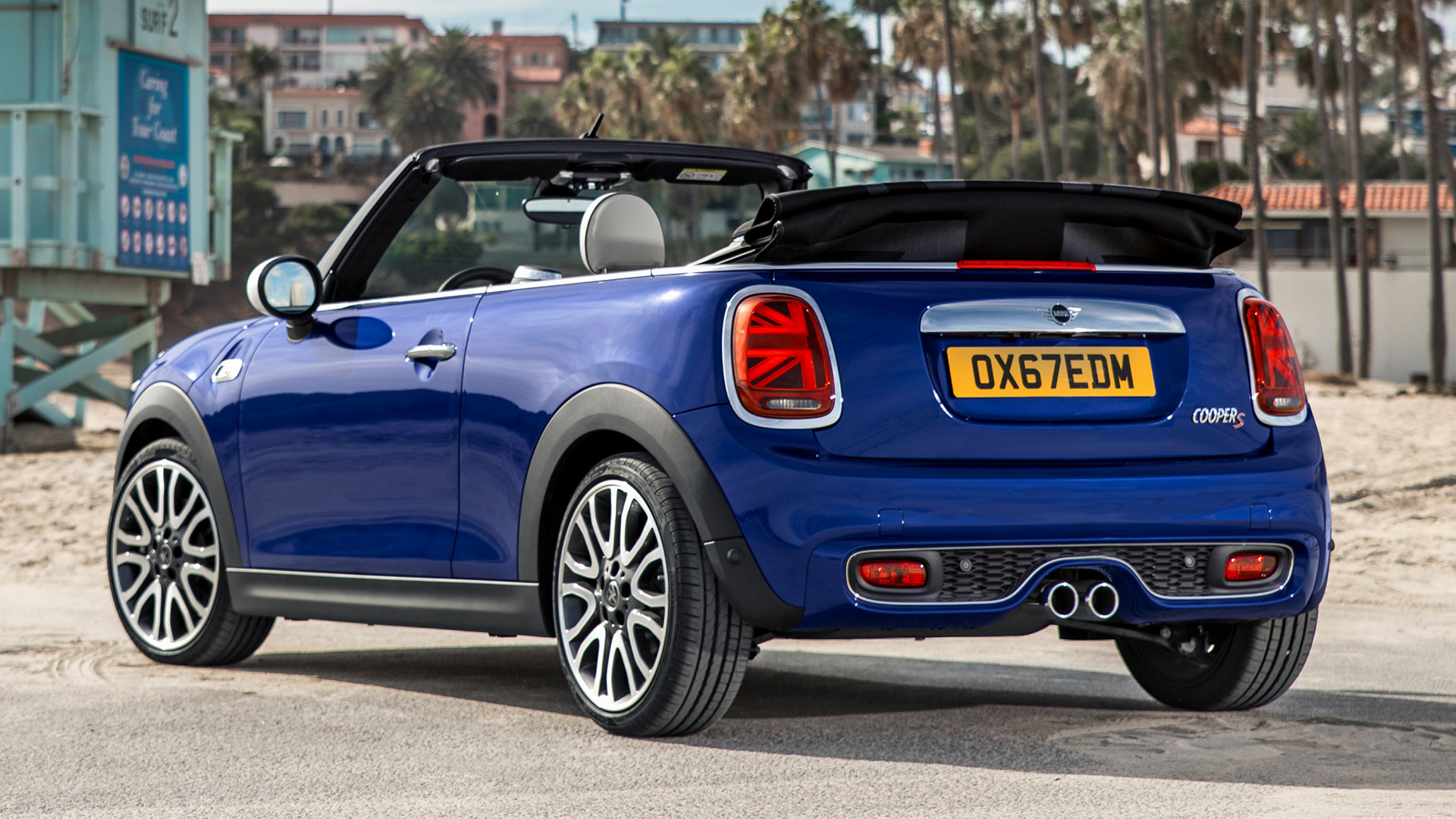 Blue Car Cabriolet Car Mini Cooper S 1920x1080