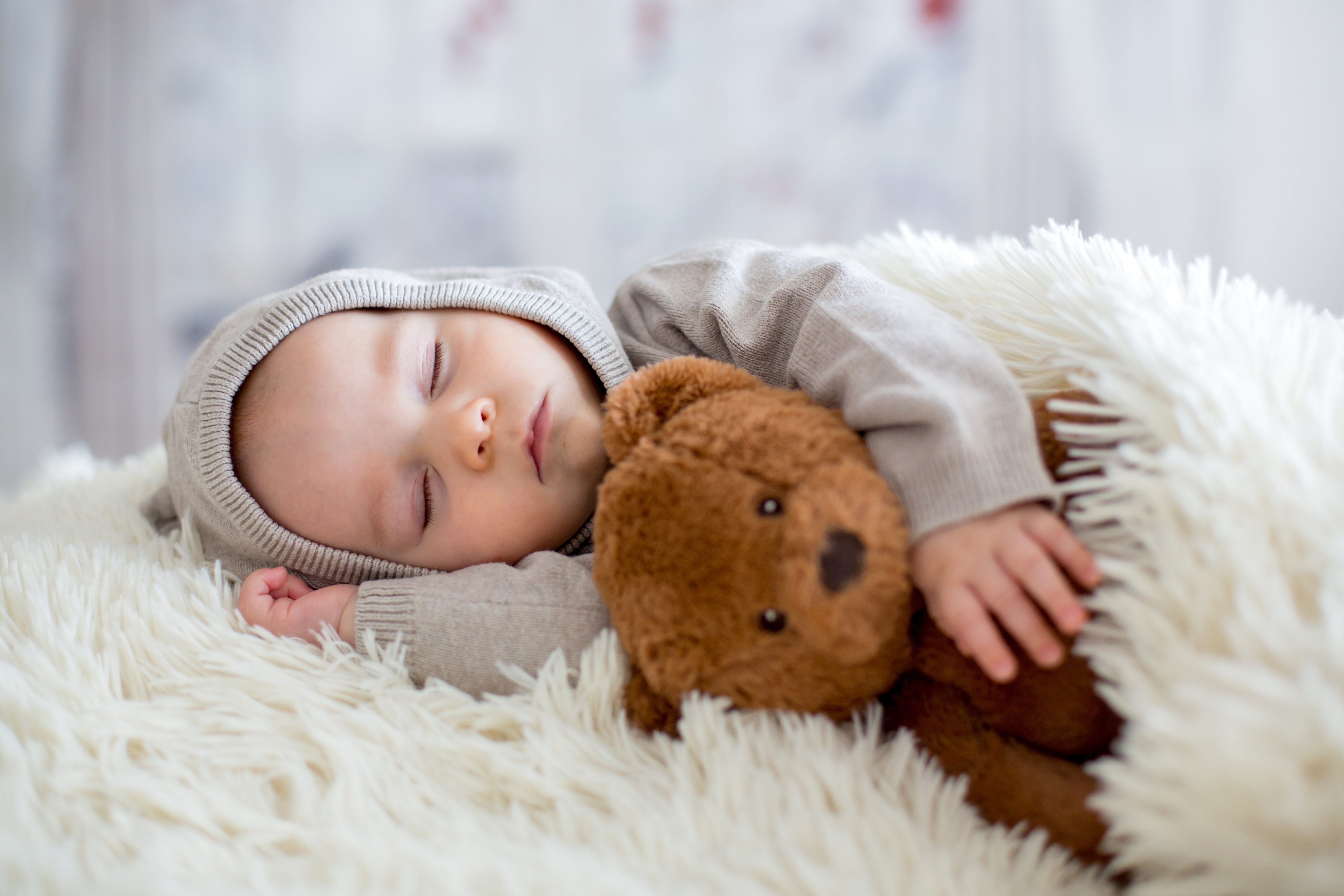 Baby Child Cute Sleeping Teddy Bear 5760x3840