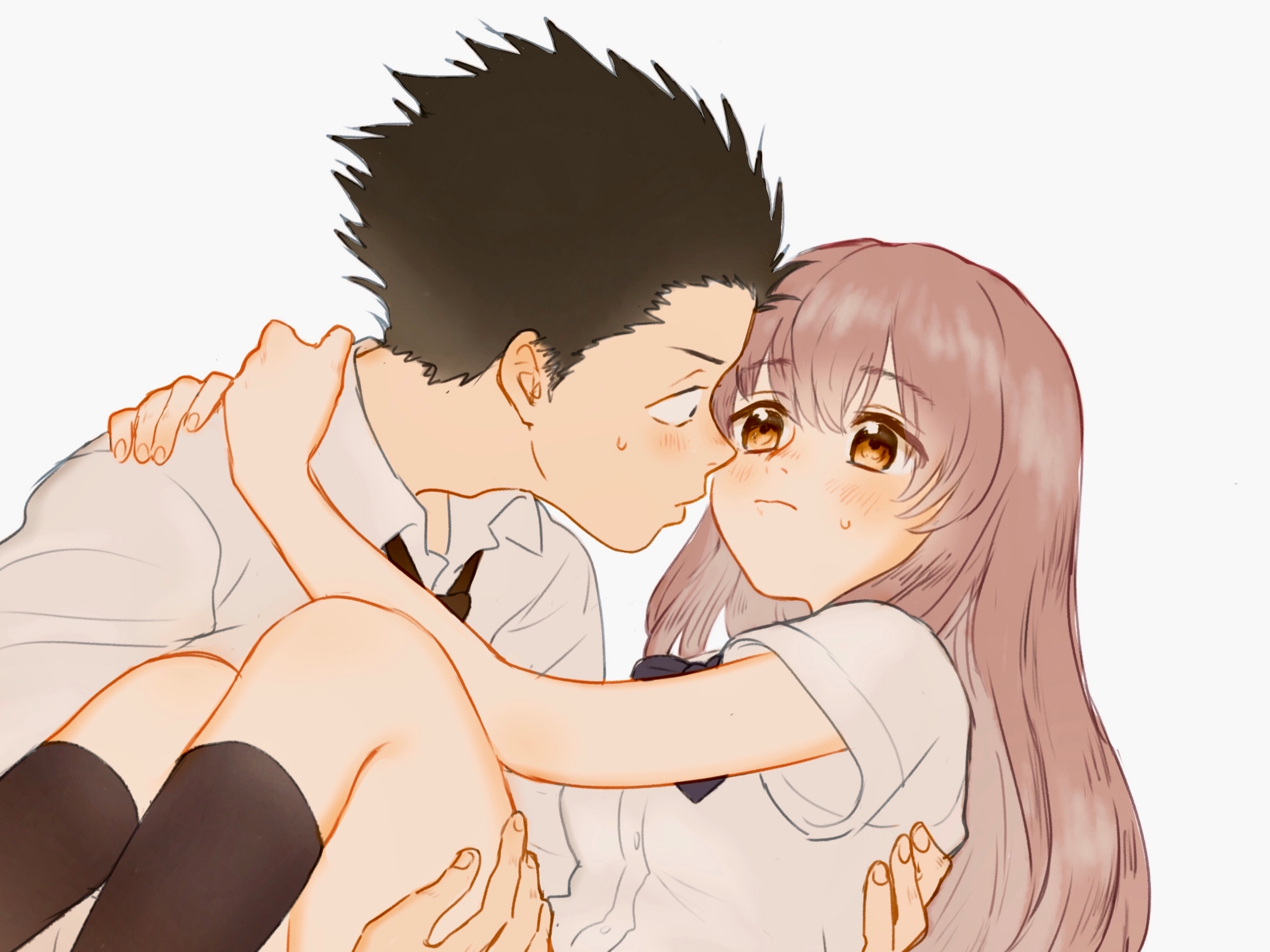 Нишимия и Ишида поцелуй