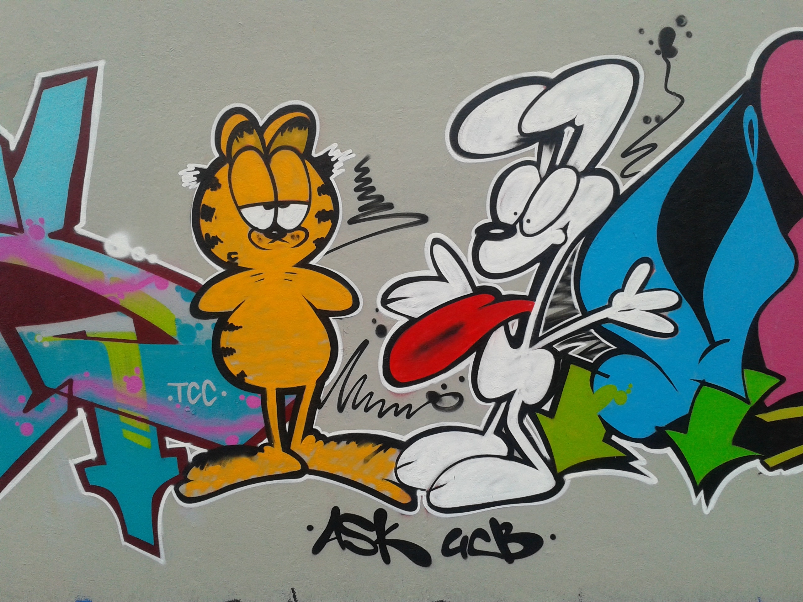Cartoon Garfield Graffiti 2560x1920