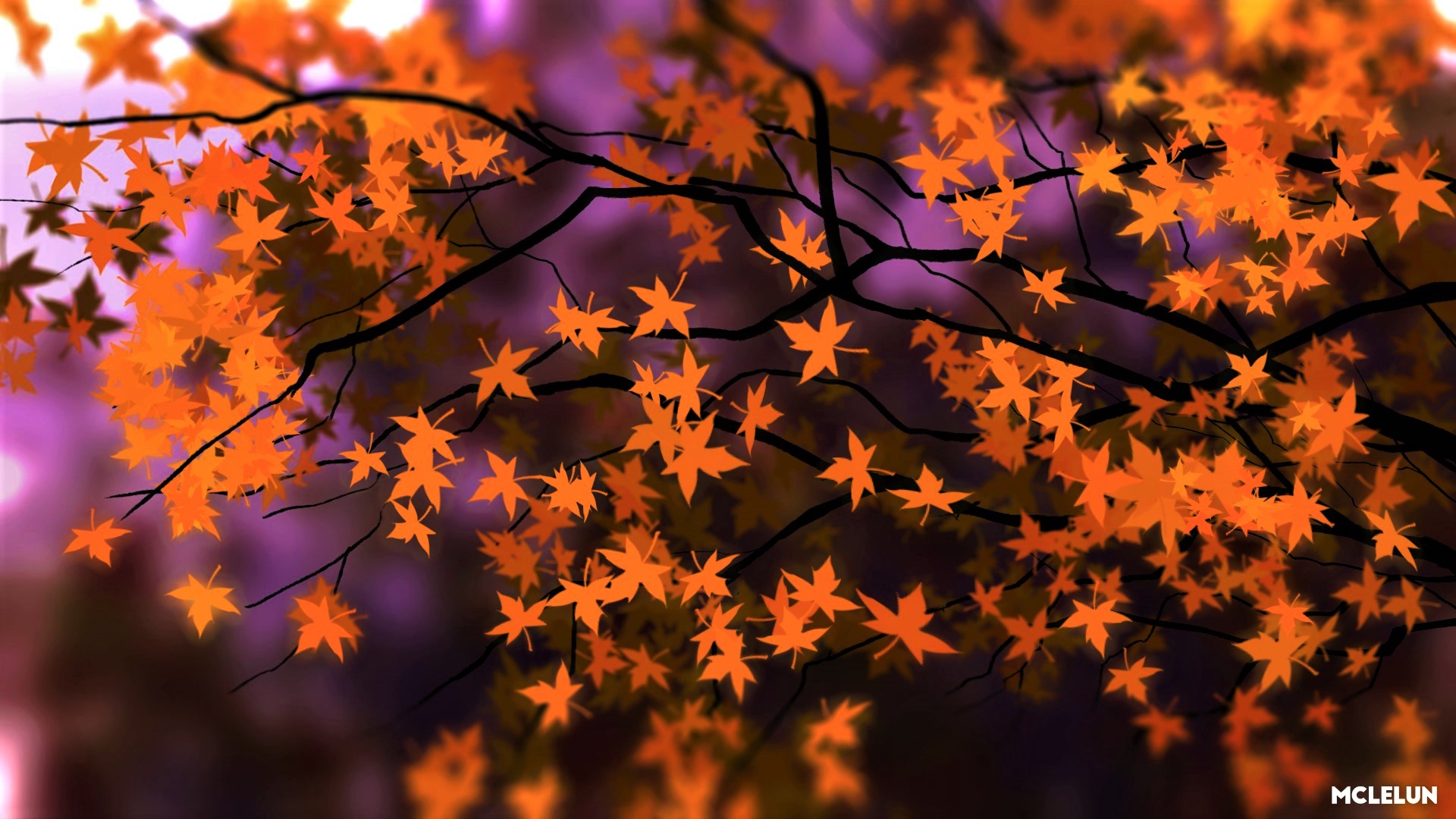 Artistic Earth Fall Leaf Maple Leaf Orange Color 1920x1080