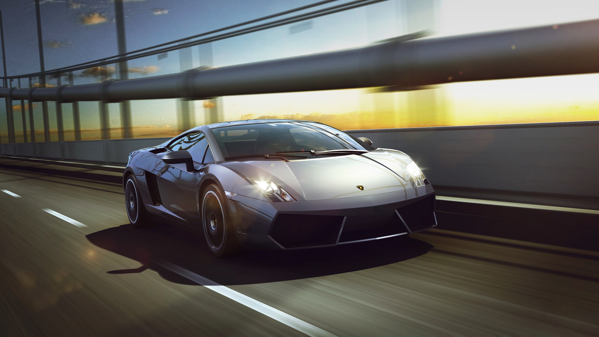 Car Lamborghini Lamborghini Gallardo Silver Car Sport Car Supercar Vehicle 1920x1080