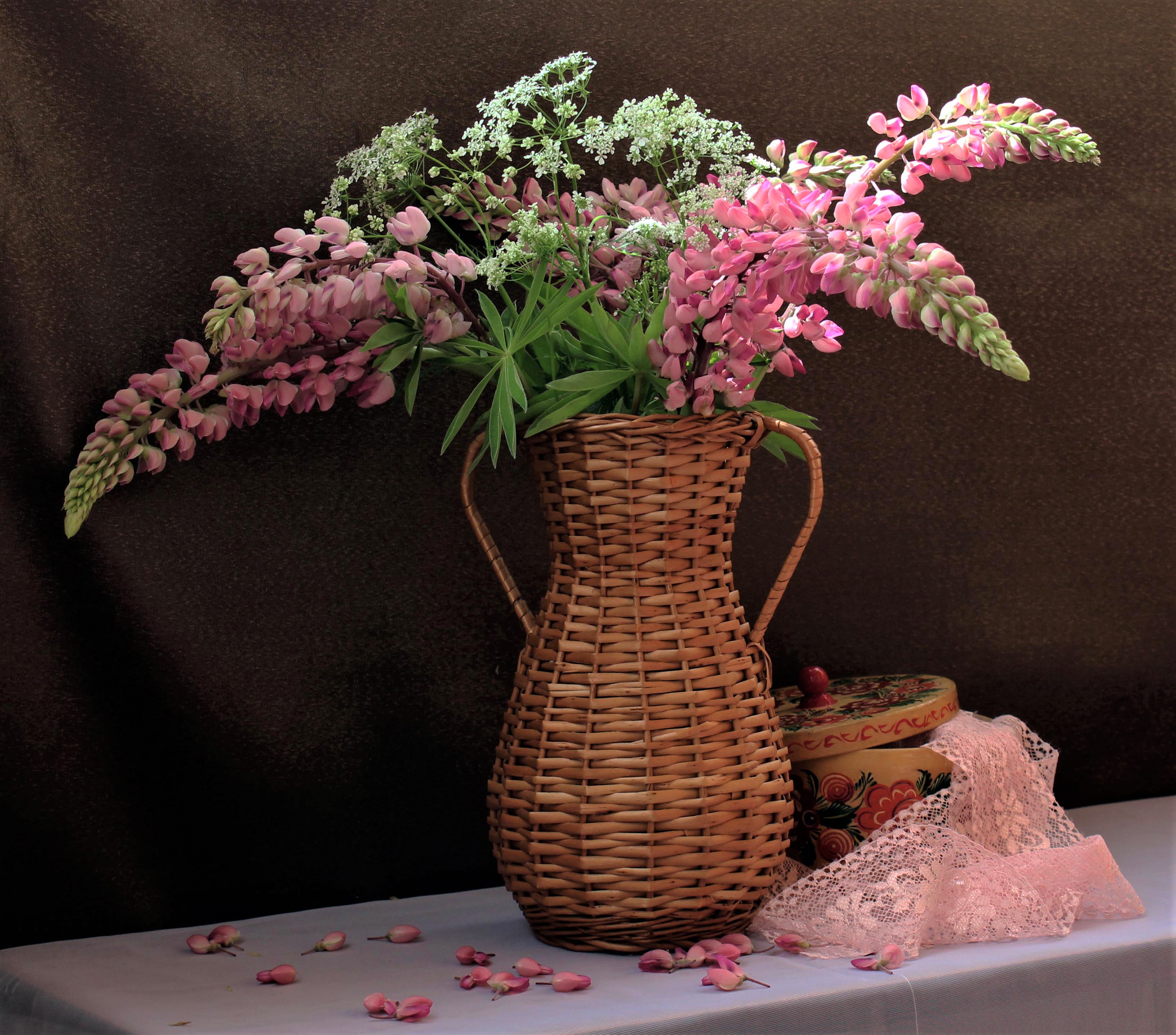 Lupine Pink Flower Still Life Vase 3000x2640