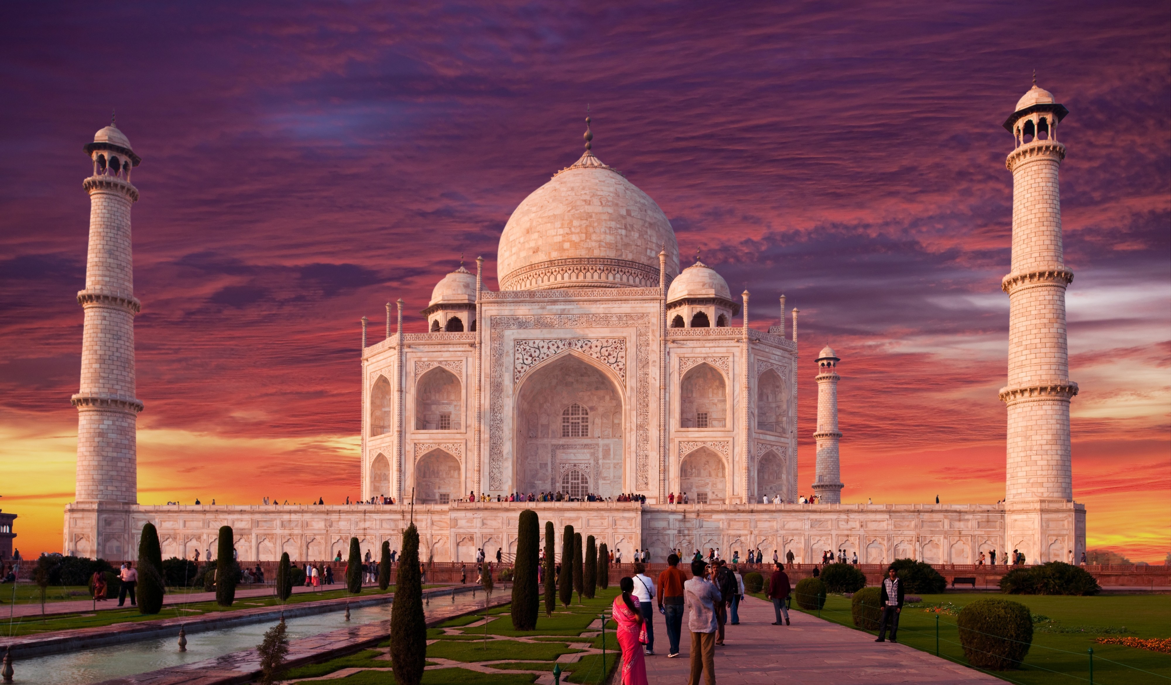 Agra India Sky Sunset Taj Mahal Uttar Pradesh 4000x2340